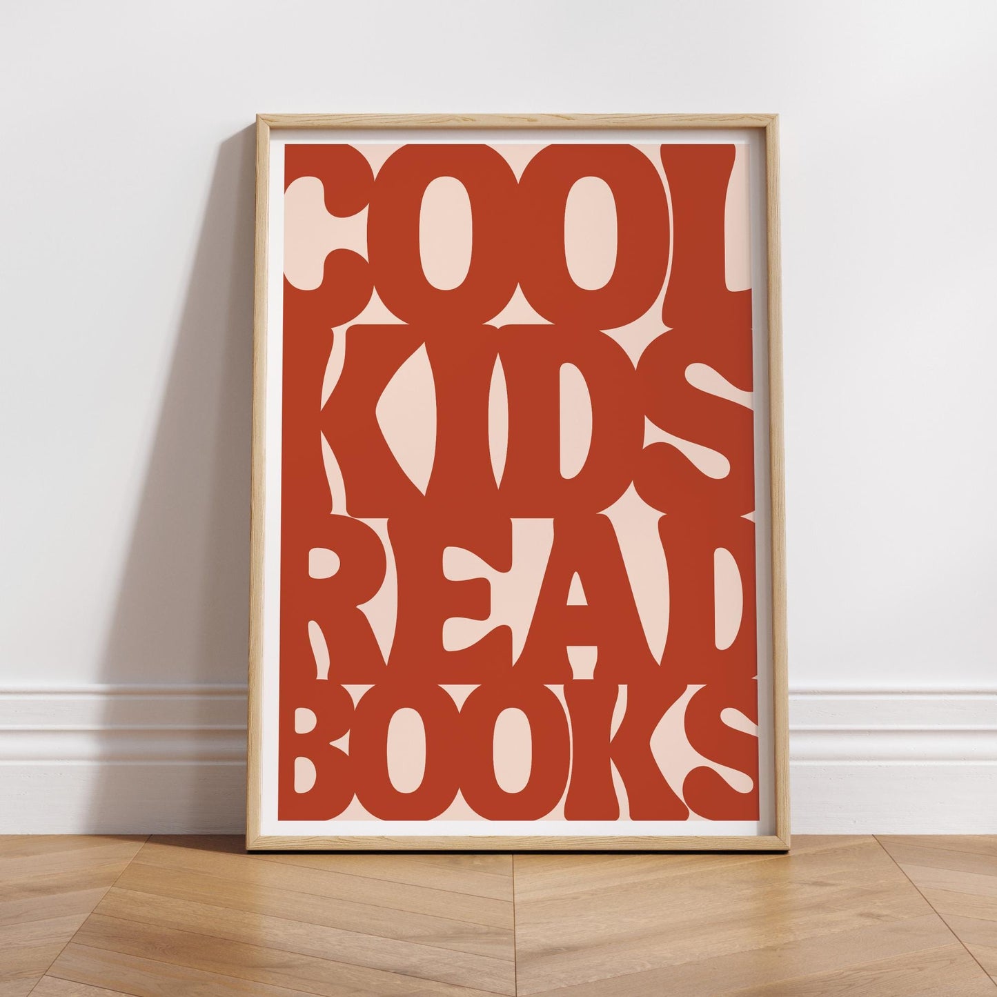 Cool Kids Read Books - Typography Poster: Bold Fun Print For Children, Book Lover Quote Wall Art for Reading Corner, Bedrooms & Playroom