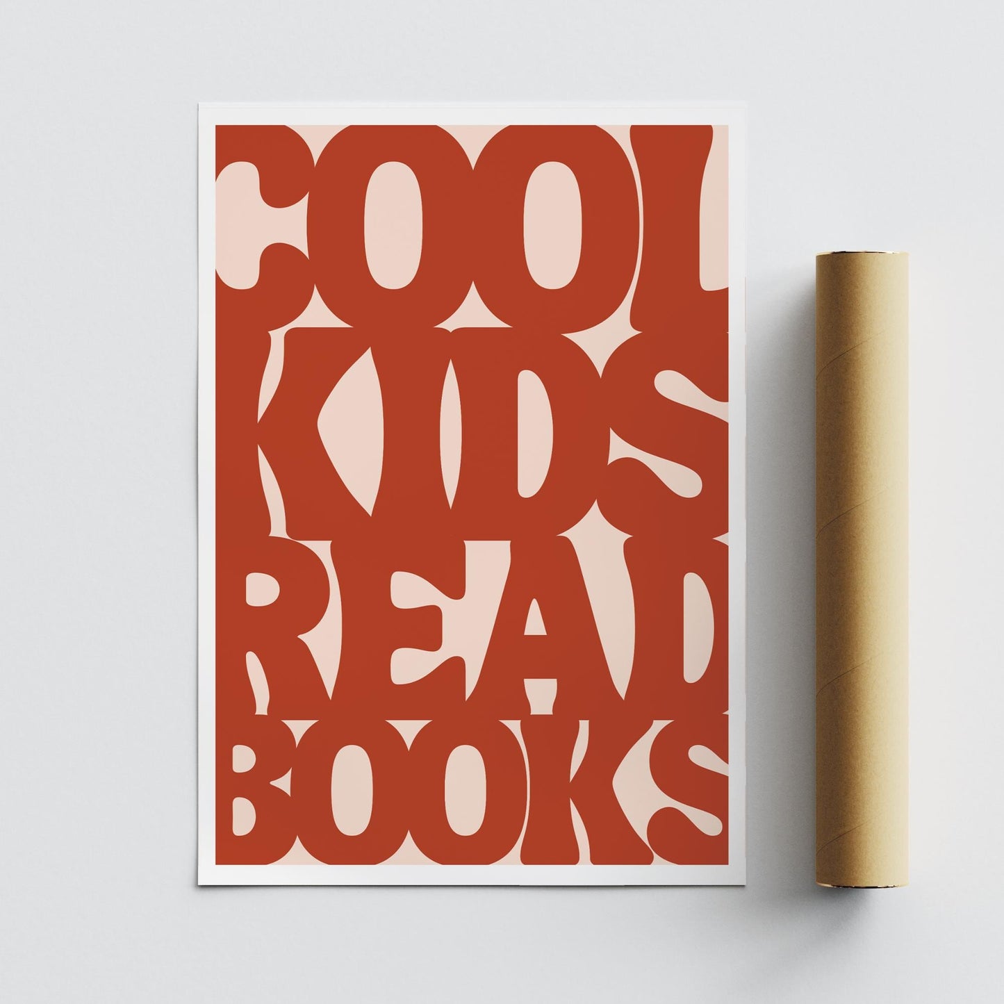 Cool Kids Read Books - Typography Poster: Bold Fun Print For Children, Book Lover Quote Wall Art for Reading Corner, Bedrooms & Playroom