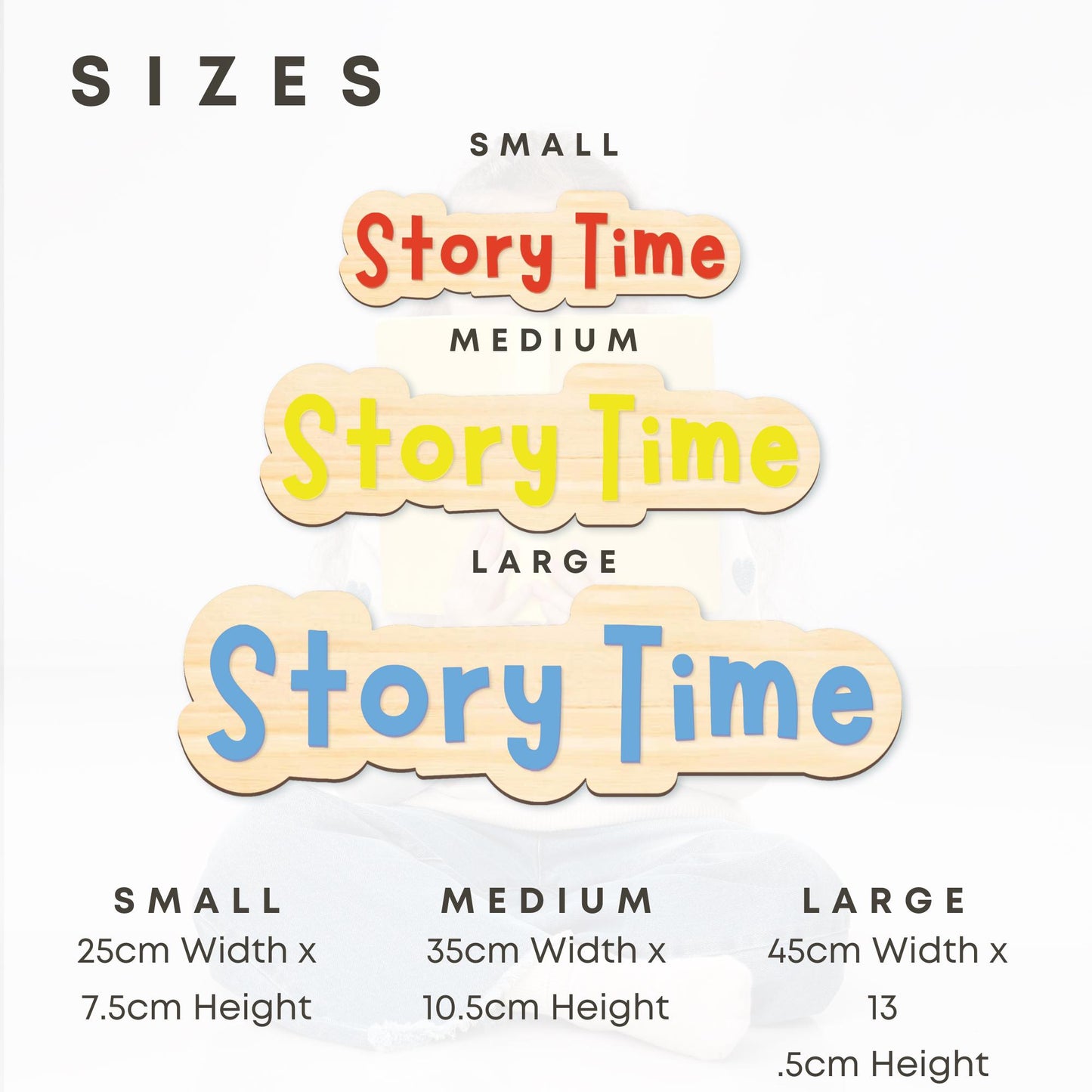 Story Time Plaque: Wooden Sign with Acrylic Letters - Perfect for Kids' Reading Corner or Playroom, Children's Room Decor, Book Lover Gift