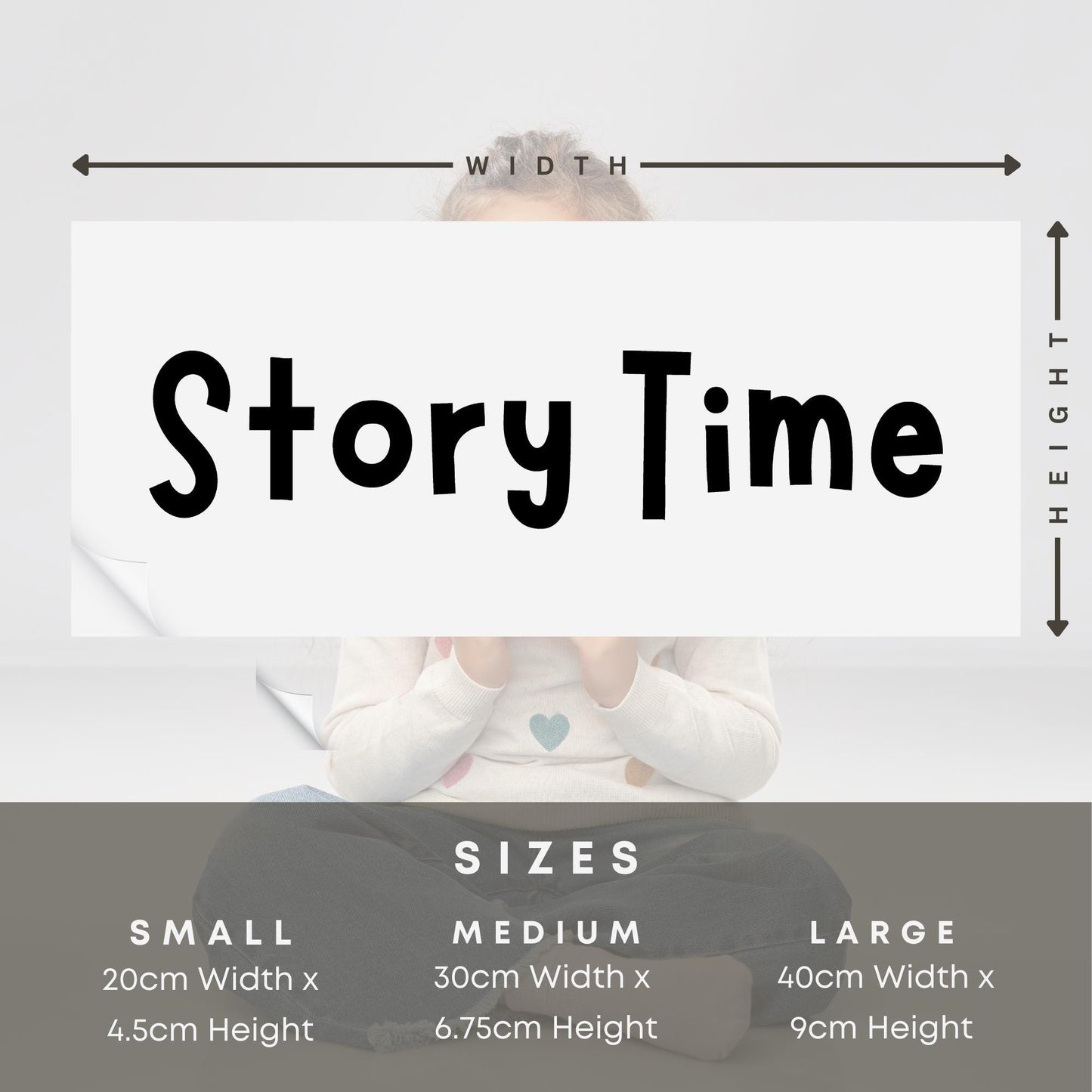 Story Time - Blocky Wall Sticker: Kids Reading Nook Decal, Wall Art, Personalised Kids Room Wall Decal, Nursery or Bedroom Decoration