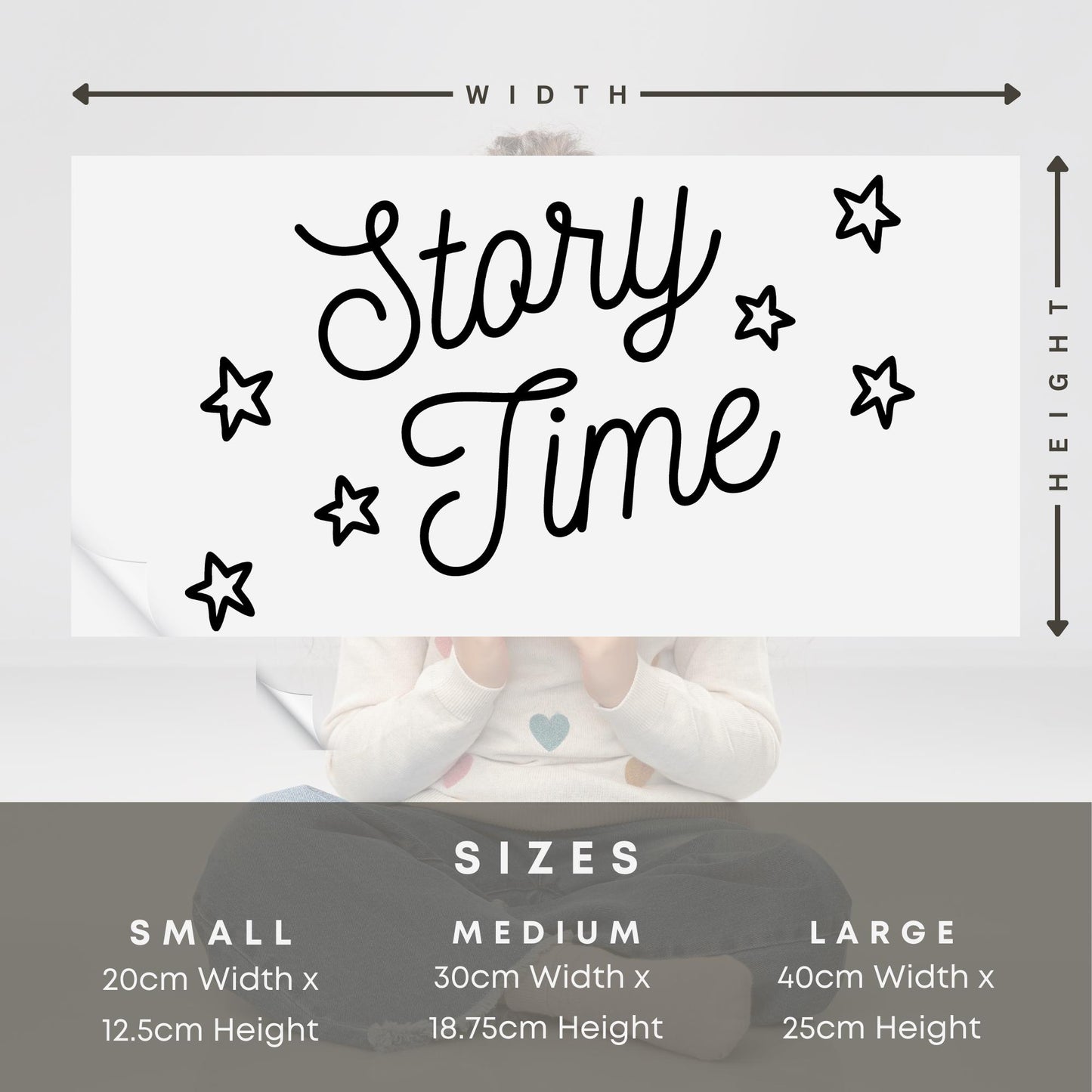 Story Time - Stars Wall Sticker: Kids Reading Nook Decal, Wall Art, Personalised Kids Room Wall Decal, Nursery or Bedroom Decoration