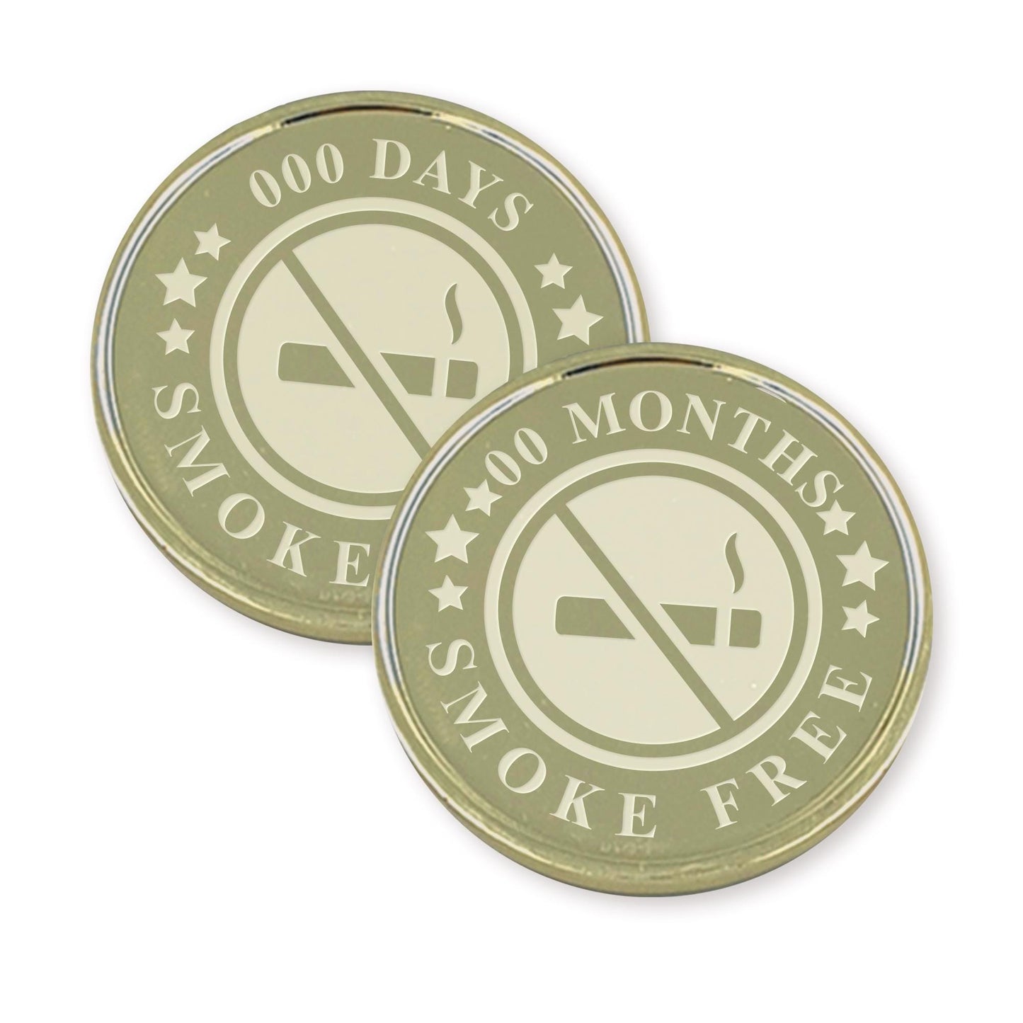 Smoke Free Milestone Coin 03 | Personalised Quit Smoking Gift | No Smoking Symbol Recovery Token | Custom Engraved Metal Coin Keepsake