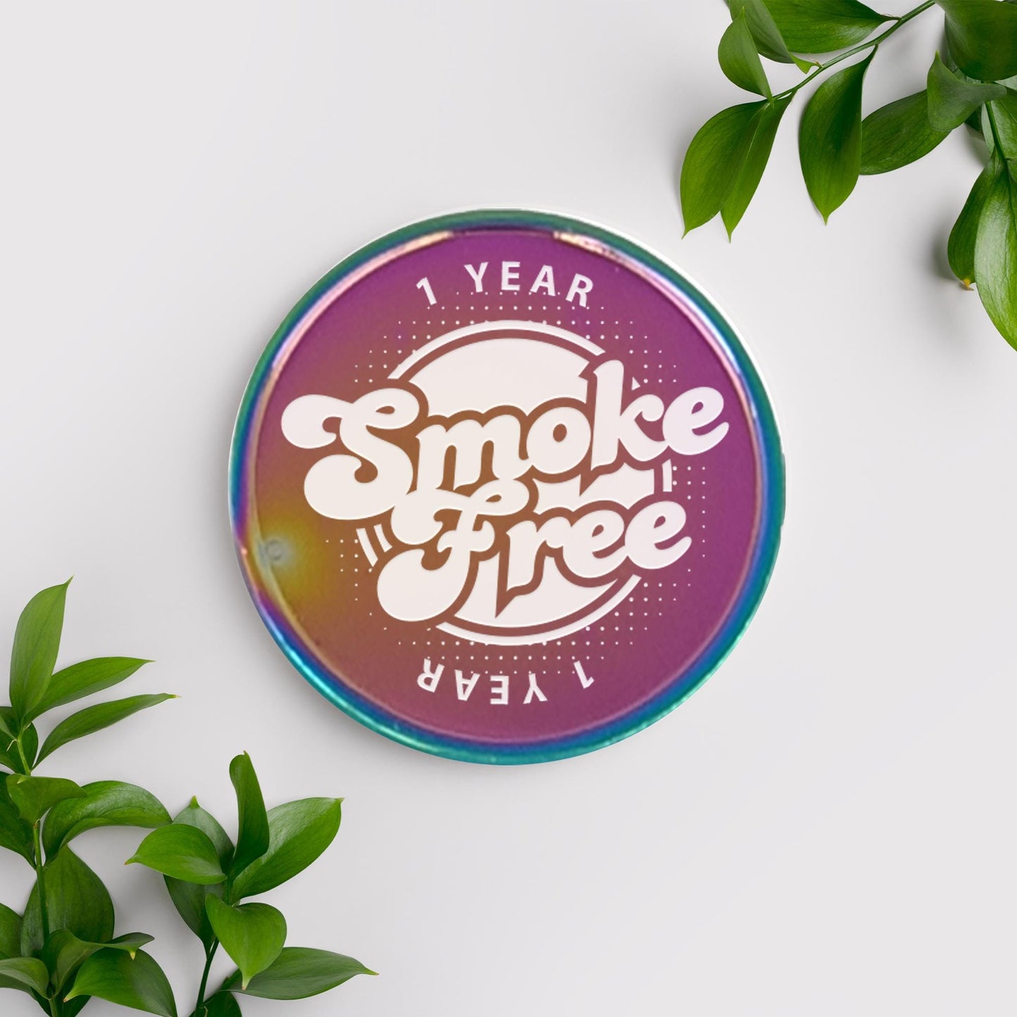 Smoke Free Milestone Coin  Personalised Quit Smoking Token 04 | Fun & Bold Retro Design Chip | Custom Motivational Engraved Recovery Gift