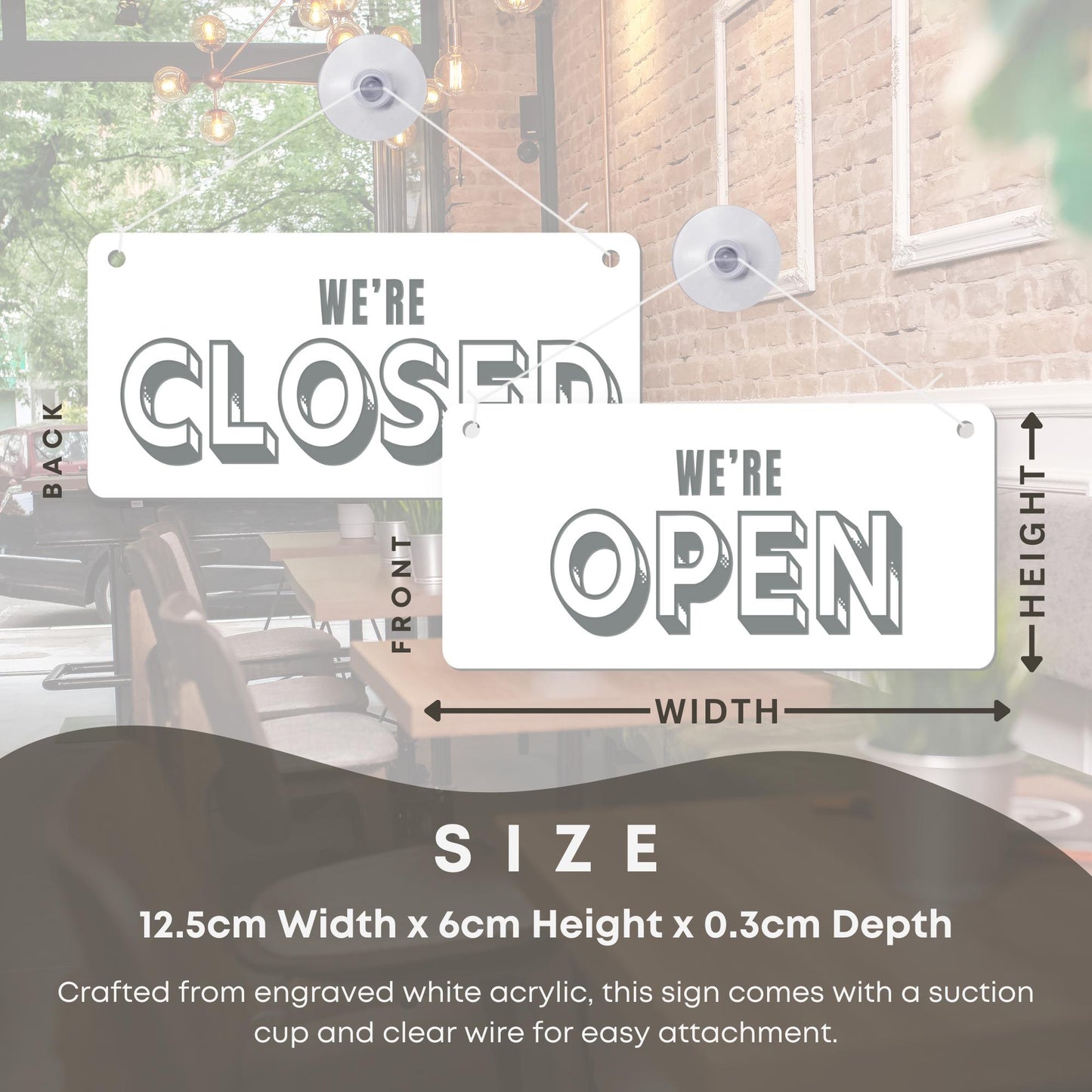 Open & Closed Hanging Shop Sign - Retro: Business Essentials, Shop Door Sign with Suction Cup  Double-Sided Hanging Shop Plaque, Shop Decor