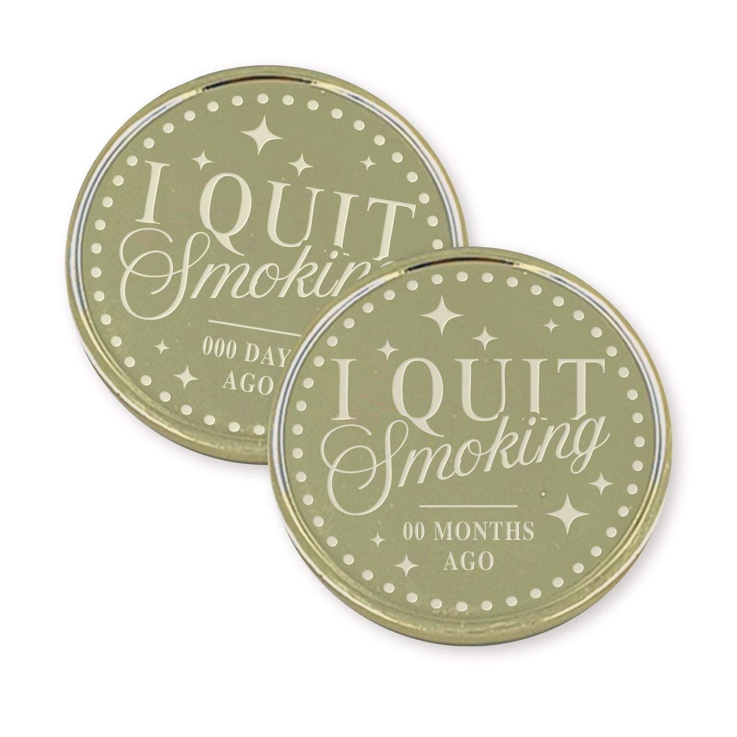 Quit Smoking Personalised Milestone Coin - Star | Custom Engraved Quit Smoking Gift | Keepsake Recovery Token | Smoke-Free Anniversary Coin