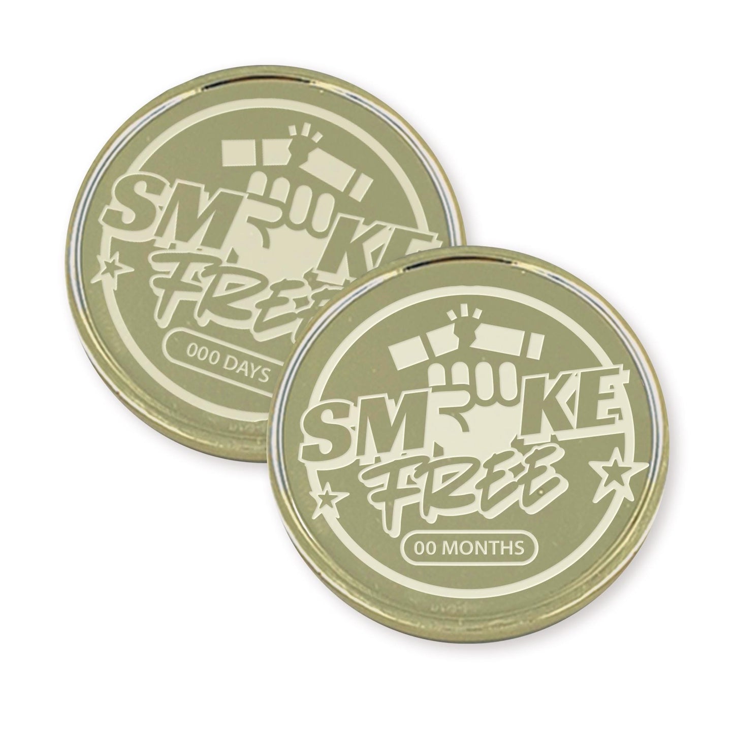 Smoke Free - Quit Smoking Milestone Coin 01 | Personalised Stop Smoking Gift | Custom Engraved Recovery Token | Bold Motivational Keepsake