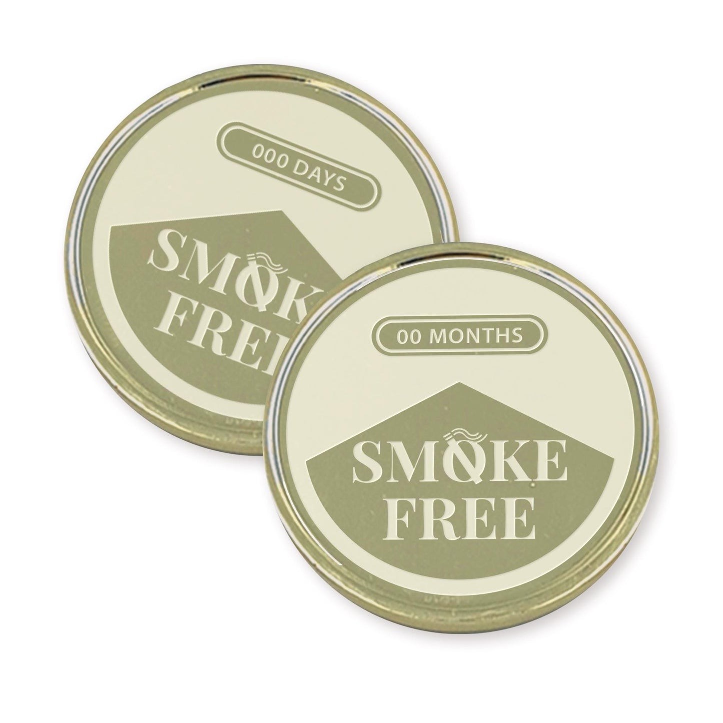 Smoke Free Milestone Coin  Personalised Quit Smoking Token 02 | Custom Engraved Recovery Gift | Sleek Design Pocket Keepsake (14 Colours)