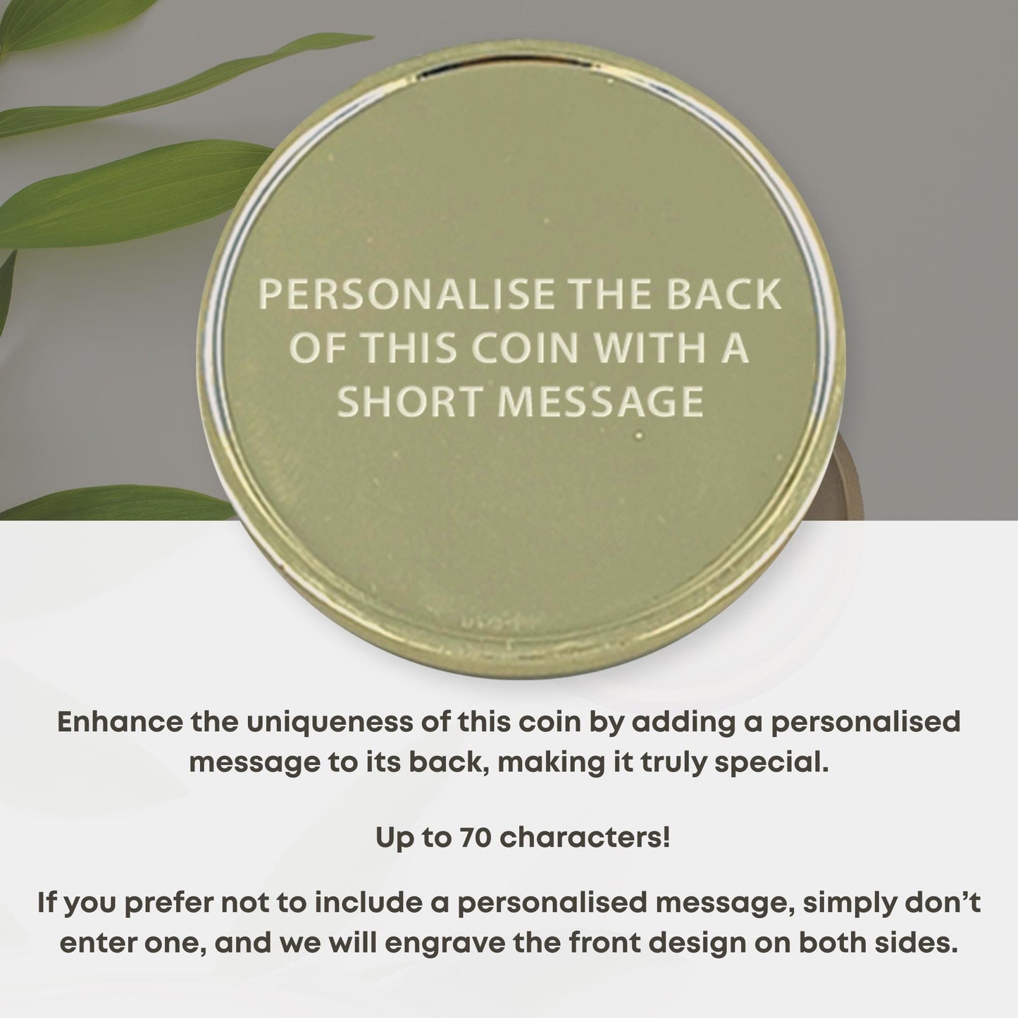 Smoke Free Milestone Coin 03 | Personalised Quit Smoking Gift | No Smoking Symbol Recovery Token | Custom Engraved Metal Coin Keepsake