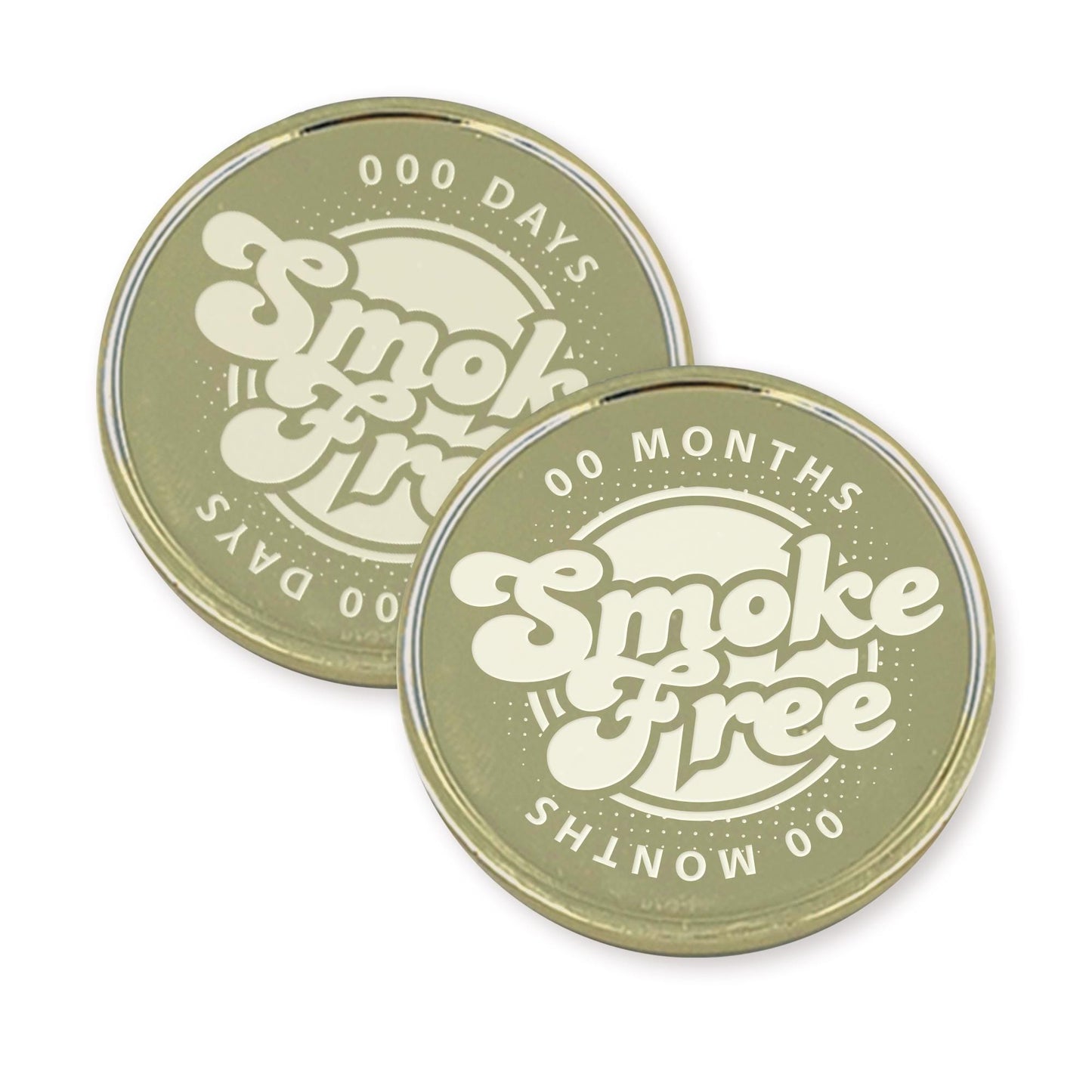 Smoke Free Milestone Coin  Personalised Quit Smoking Token 04 | Fun & Bold Retro Design Chip | Custom Motivational Engraved Recovery Gift