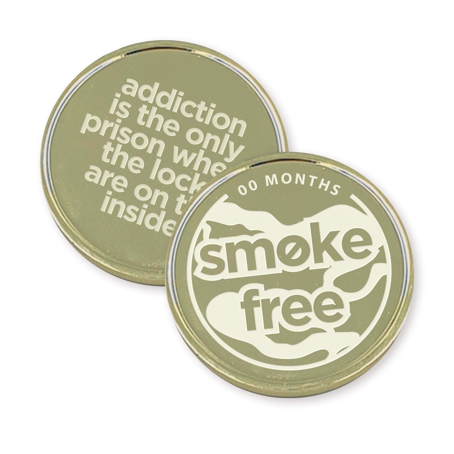 Smoke Free Milestone Coin with Quote 05 | Personalised Quit Smoking Token | Recovery Gift with Engraved Message | Custom Motivational Coin