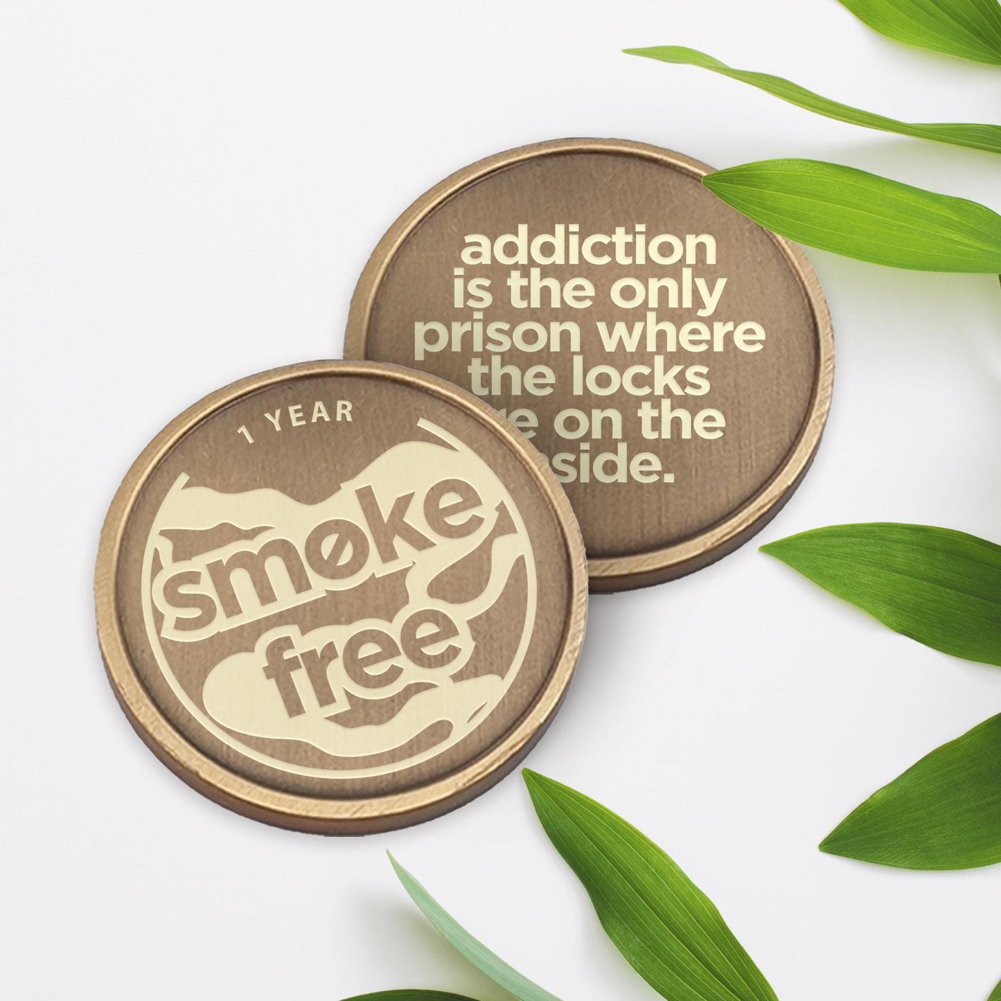 Smoke Free Milestone Coin with Quote 05 | Personalised Quit Smoking Token | Recovery Gift with Engraved Message | Custom Motivational Coin