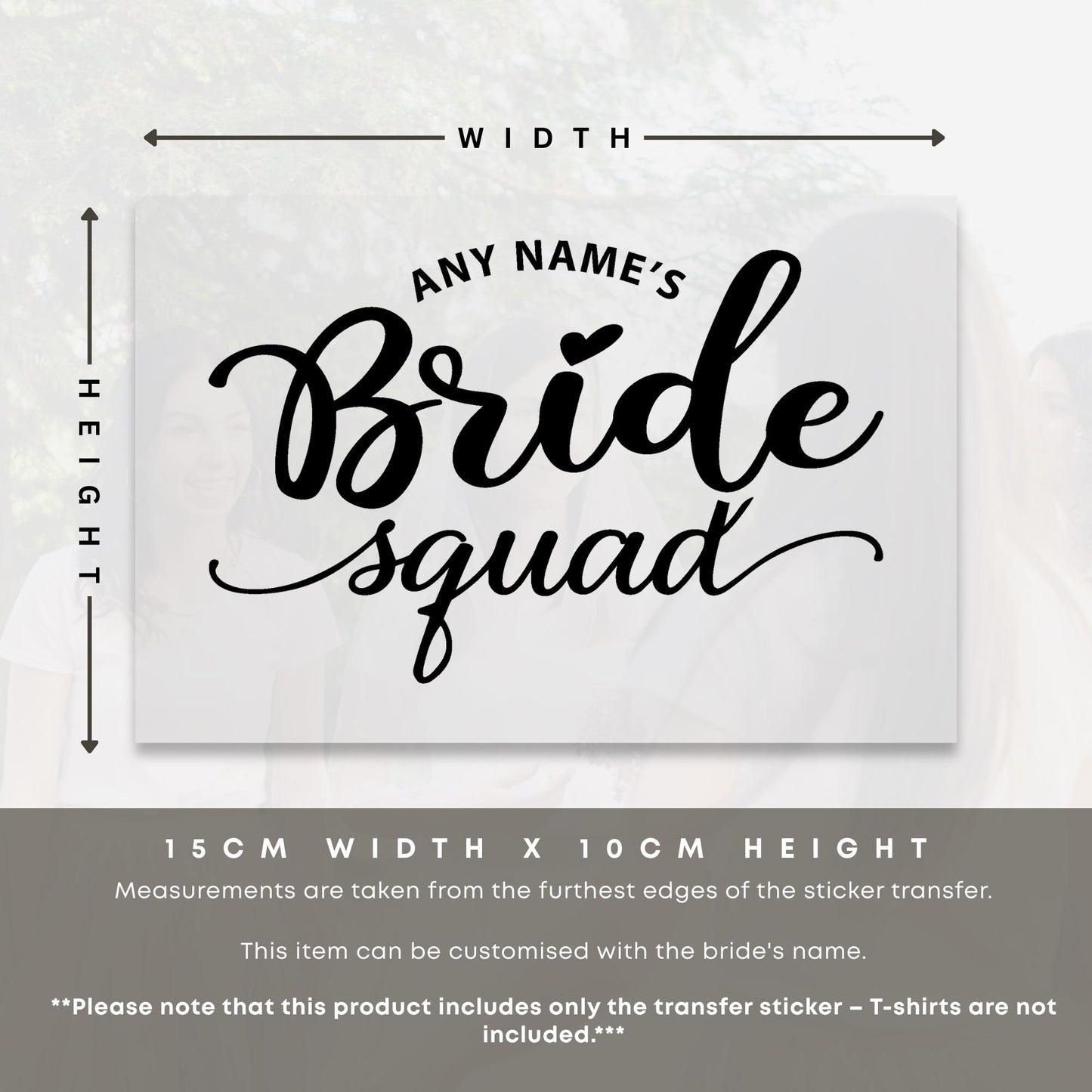 Personalised Bride Squad Iron-On Transfer  Hen Party HTV Sticker | Custom Hen Do Heat Transfer Vinyl, Bridal Party Glitter Labels