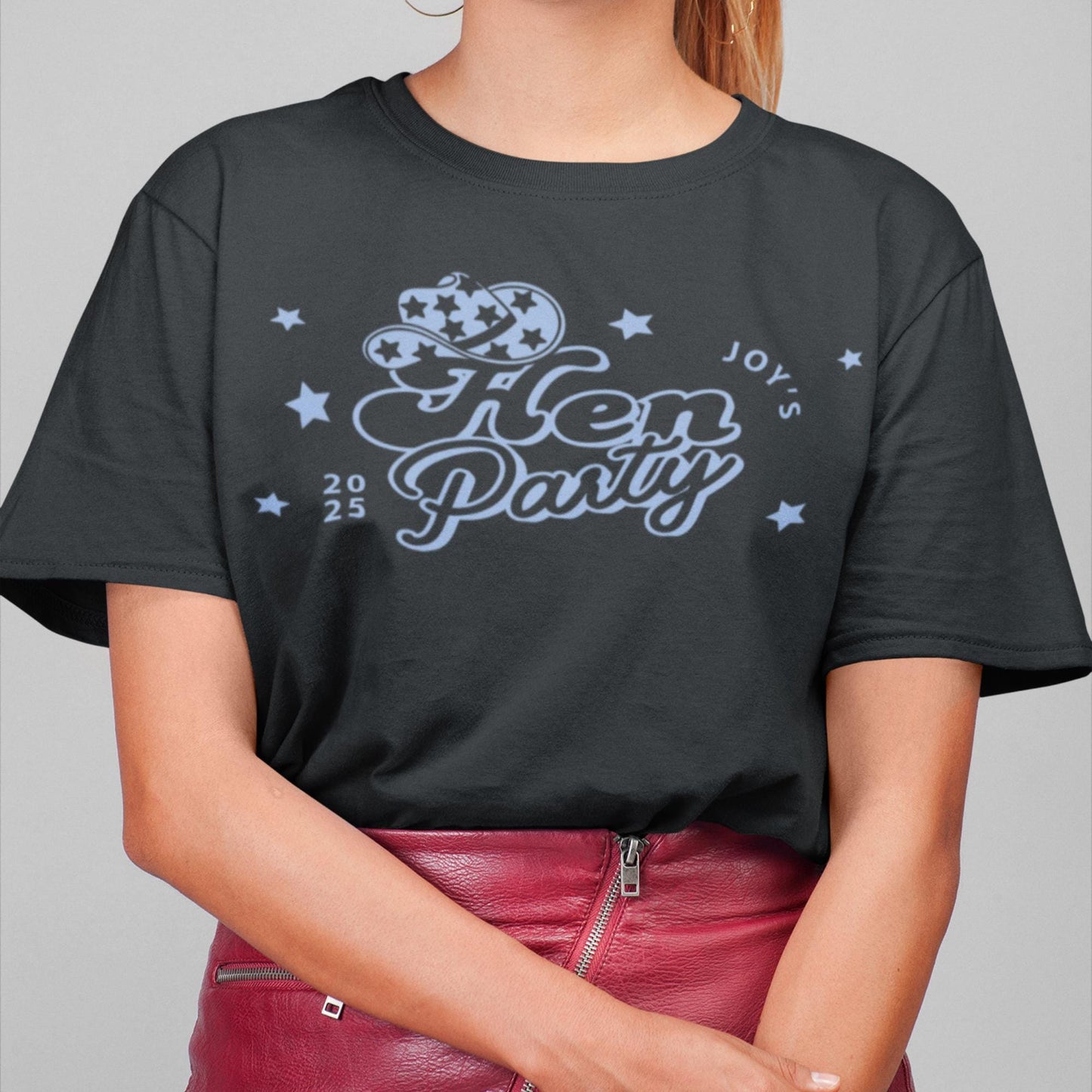 Personalised Hen Party Iron-On Transfer   Cowboy Hat Design | Custom HTV Sticker for Hen Do T-Shirts | Bridal Party Glitter Transfer Vinyl