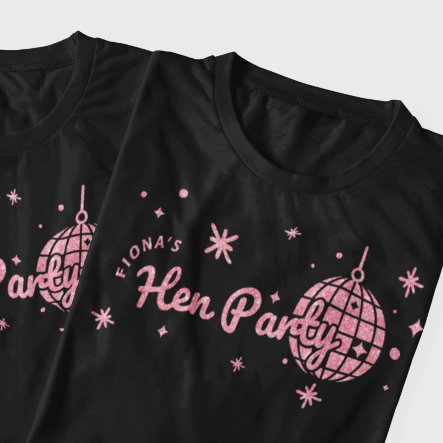 Personalised Hen Do Iron-On Transfer  Hen Party HTV Sticker | Custom Disco Ball Hen Do Heat Transfer Vinyl, Bridal Party Glitter Labels