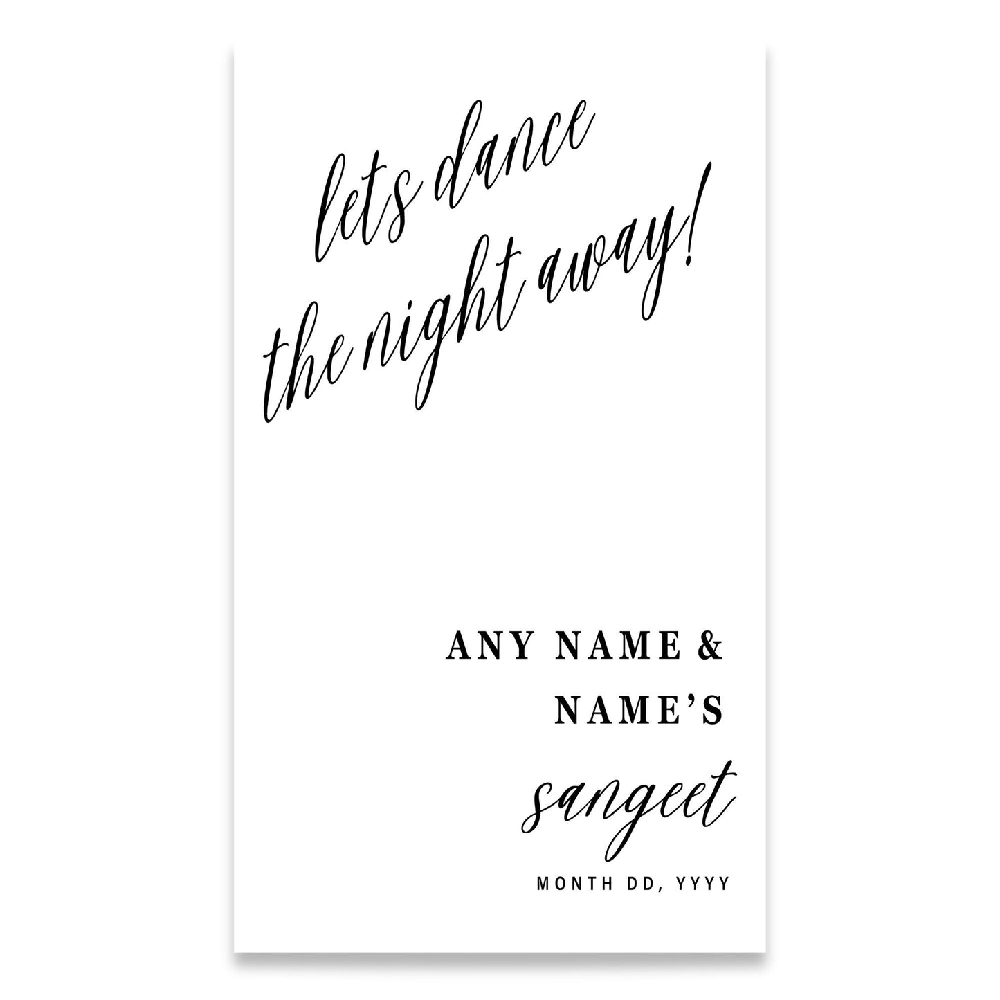 Personalised Sangeet Welcome Mirror Sticker: Custom Wedding Vinyl Decal | Indian Wedding Decor | Let's Dance the Night Away