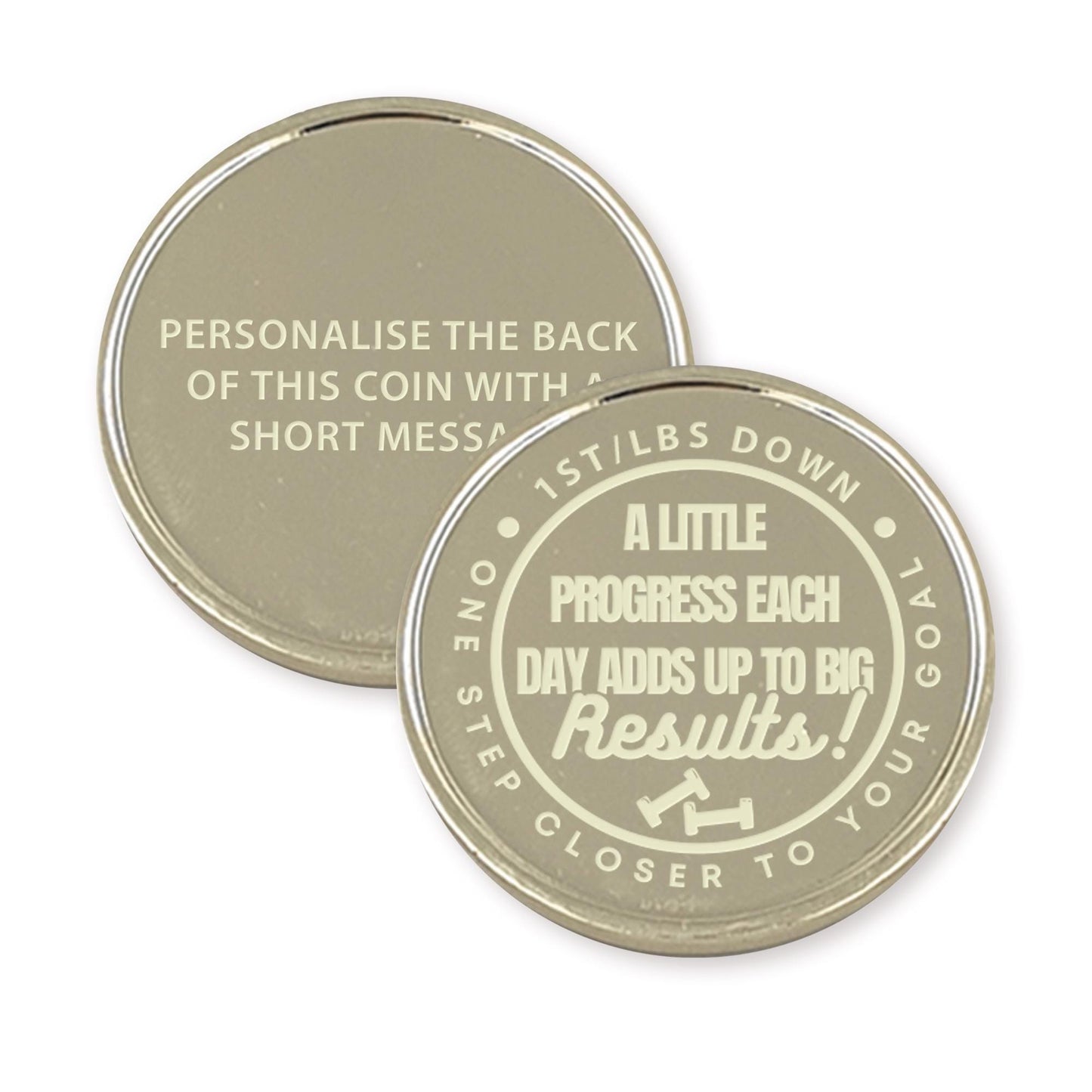 Personalised Weight Loss Milestone Coin  Custom Weight & Message  Slimming Journey Motivation Token  Fitness Gift  St/Lbs/Kg Marker