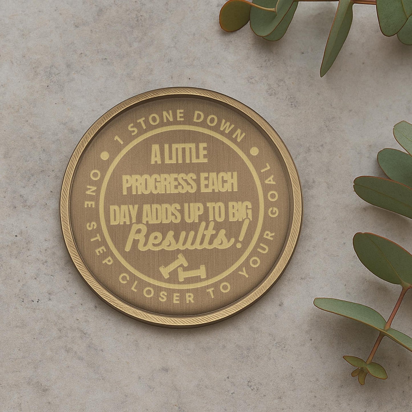 Personalised Weight Loss Milestone Coin  Custom Weight & Message  Slimming Journey Motivation Token  Fitness Gift  St/Lbs/Kg Marker