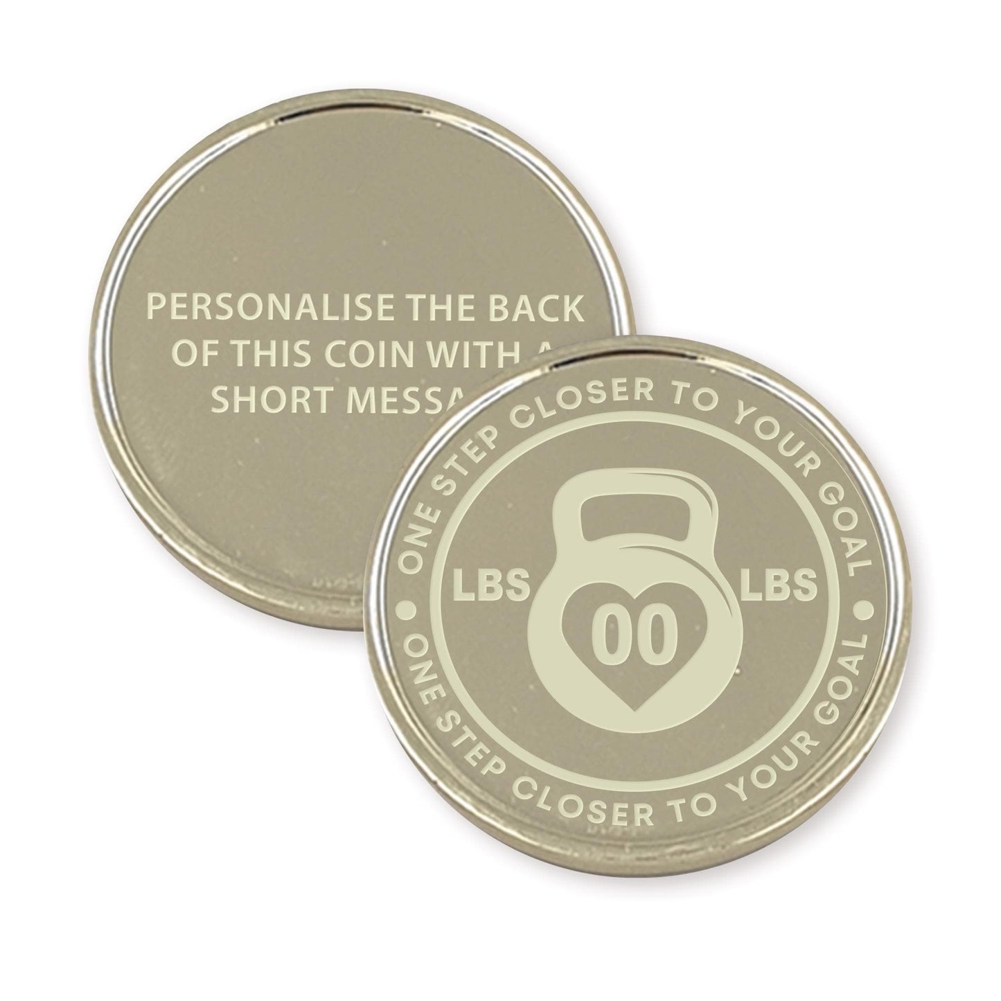 Personalised Weight Loss Kettlebell Coin  Custom Milestone Token  Slimming Journey Keepsake  Engraved Progress Marker in St/Lbs/Kg