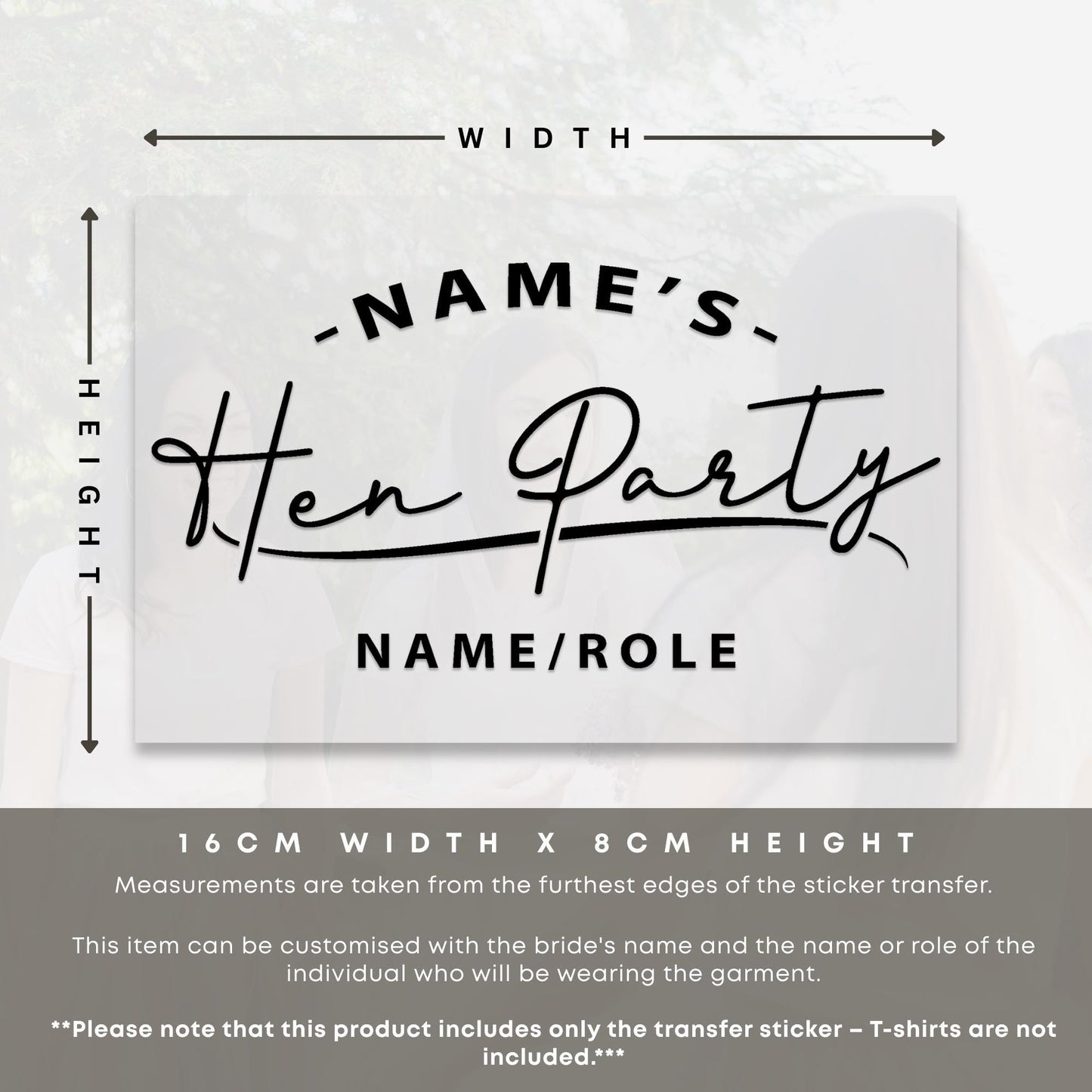 Personalised Hen Party transfer, Custom Bridal Party Iron-On Vinyl, Hen Do T-Shirt Decal, HTV Sticker, Bachelorette Shirt Transfer
