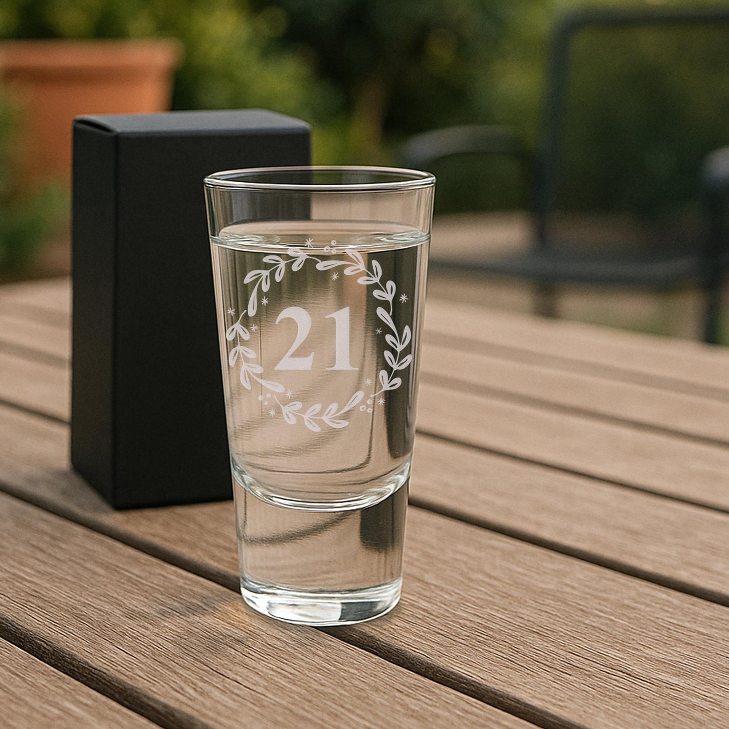 Personalised Birthday Shot Glass | Floral Personalised Age Shot Glass | Milestone Birthday Gift | Engraved Keepsake for 18th Birthday