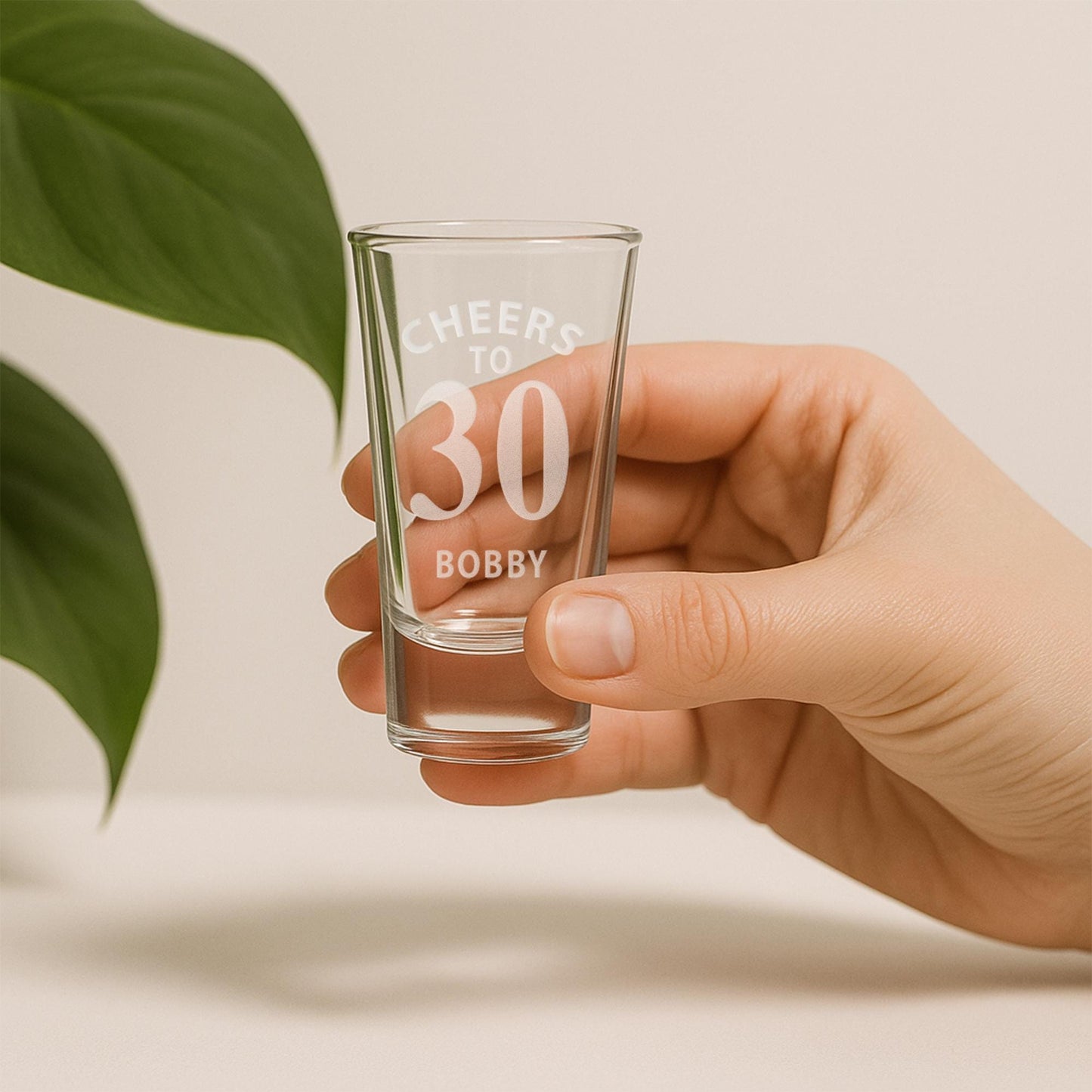 Personalised Birthday Shot Glass | ‘Cheers To [Age] Shot Glass | Custom Name & Age Engraving  Milestone Birthday Gift for Him or Her