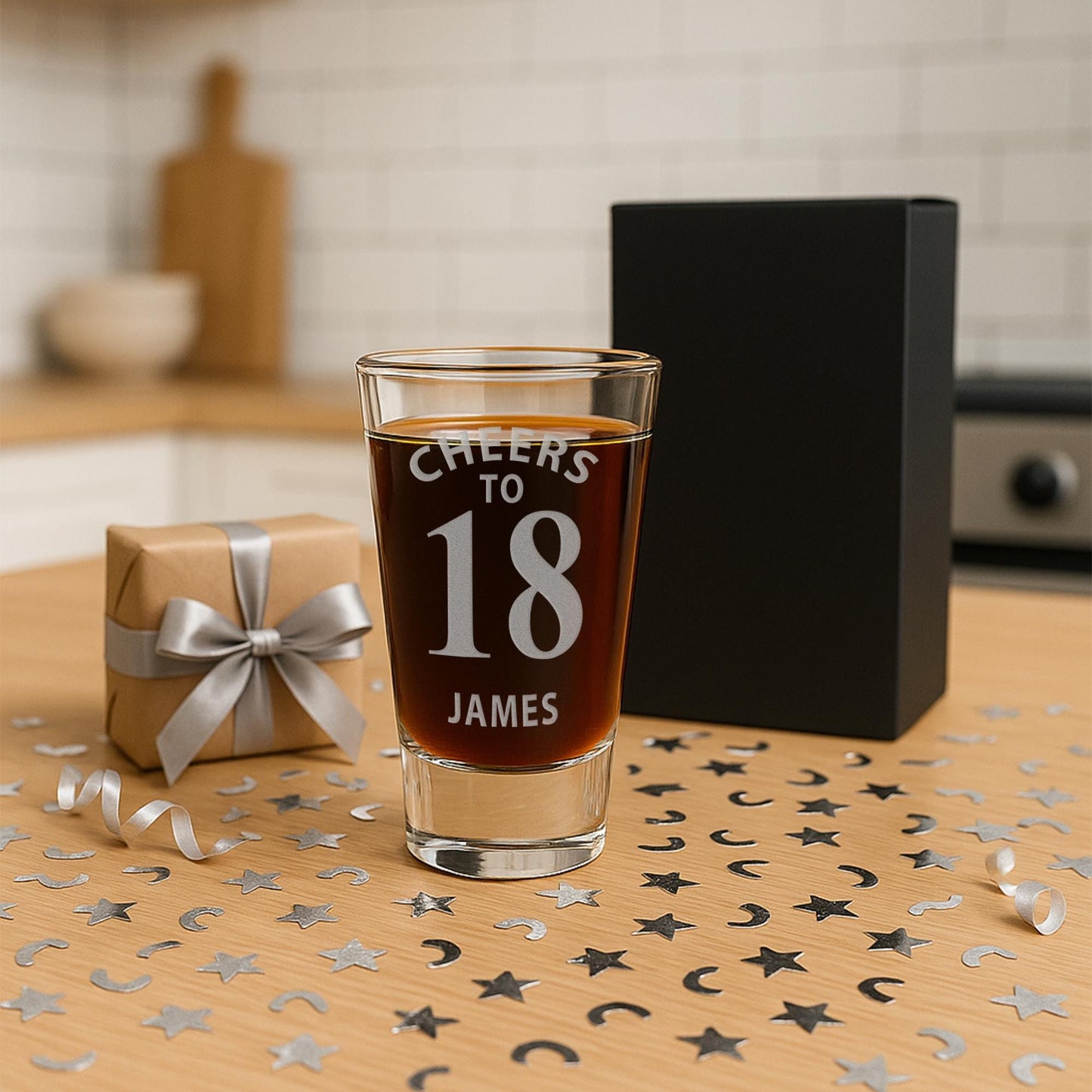 Personalised Birthday Shot Glass | ‘Cheers To [Age] Shot Glass | Custom Name & Age Engraving  Milestone Birthday Gift for Him or Her