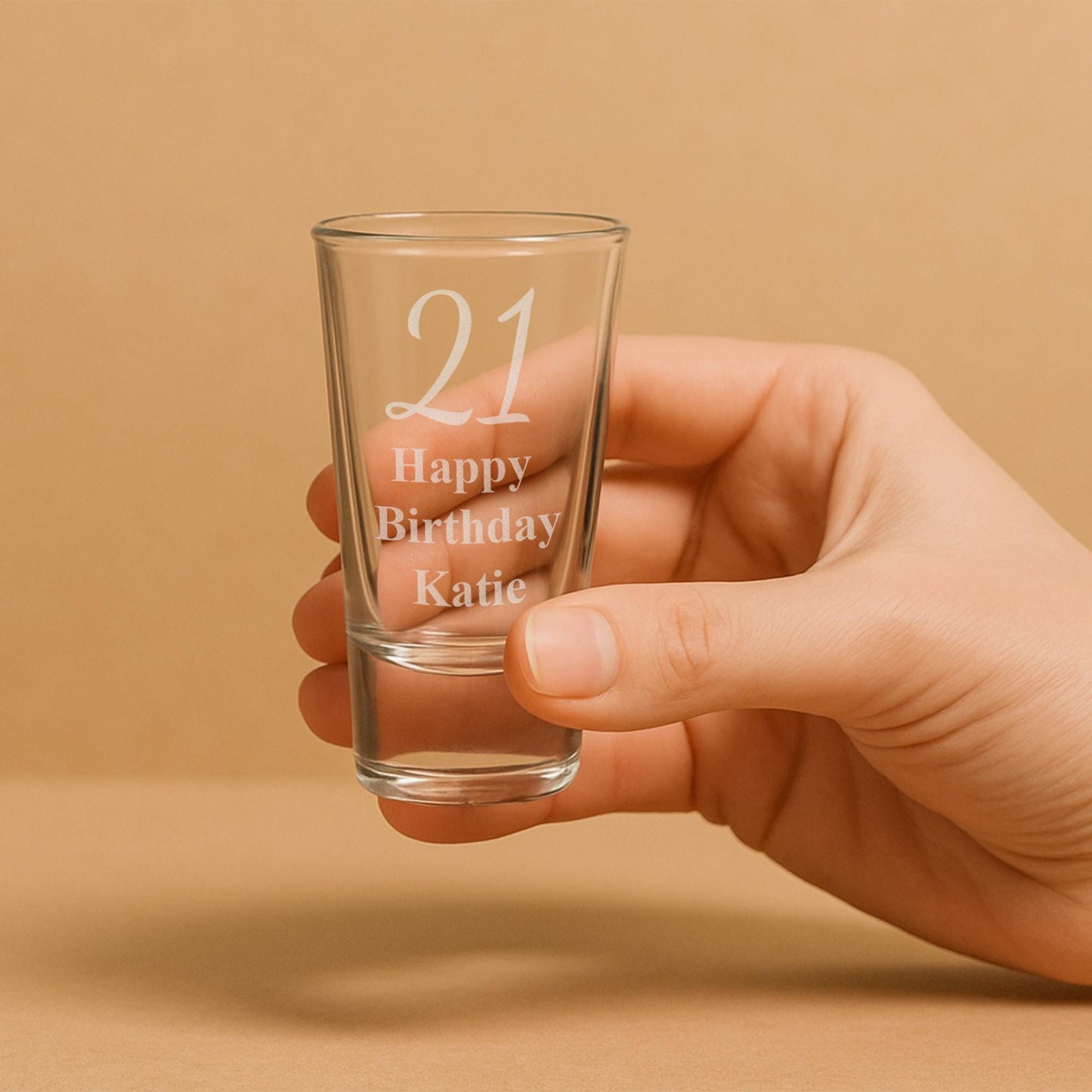 Personalised Birthday Shot Glass  Custom Engraved with Age & Name  Unique Milestone Birthday Gift for Him or Her