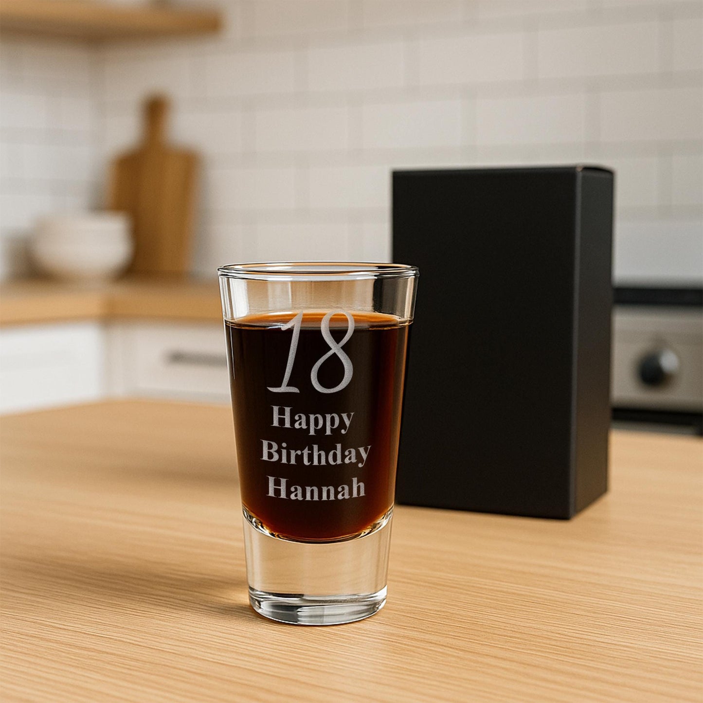 Personalised Birthday Shot Glass  Custom Engraved with Age & Name  Unique Milestone Birthday Gift for Him or Her