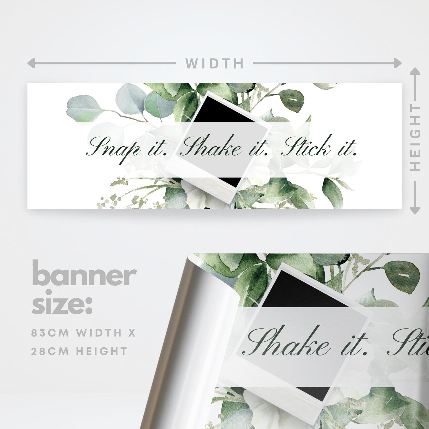 Snap It Shake It Stick It. | Instant Photo-Themed Banner  Watercolour Design | Photo Book Banner | Camera Station Sign | Party Decor