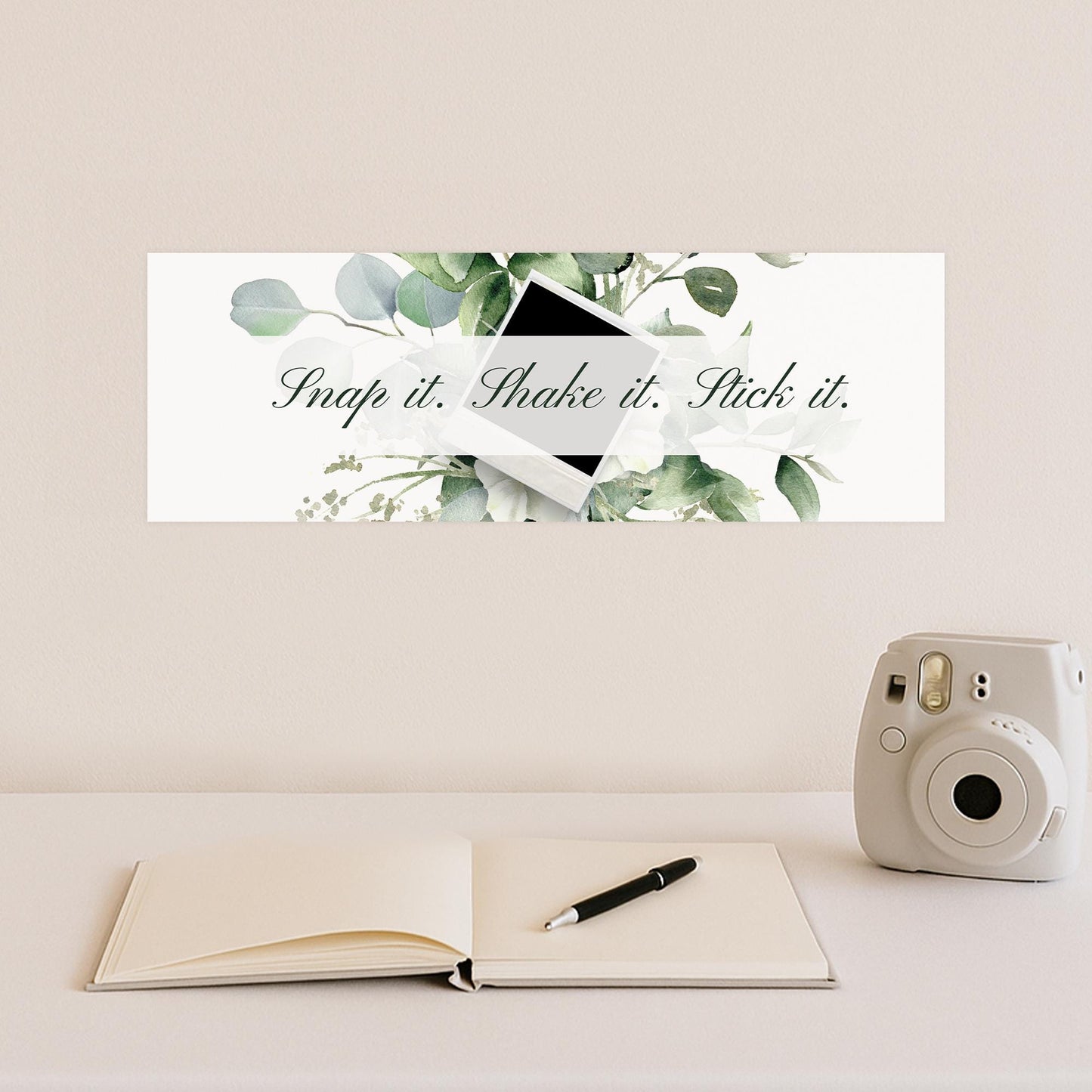 Snap It Shake It Stick It. | Instant Photo-Themed Banner  Watercolour Design | Photo Book Banner | Camera Station Sign | Party Decor