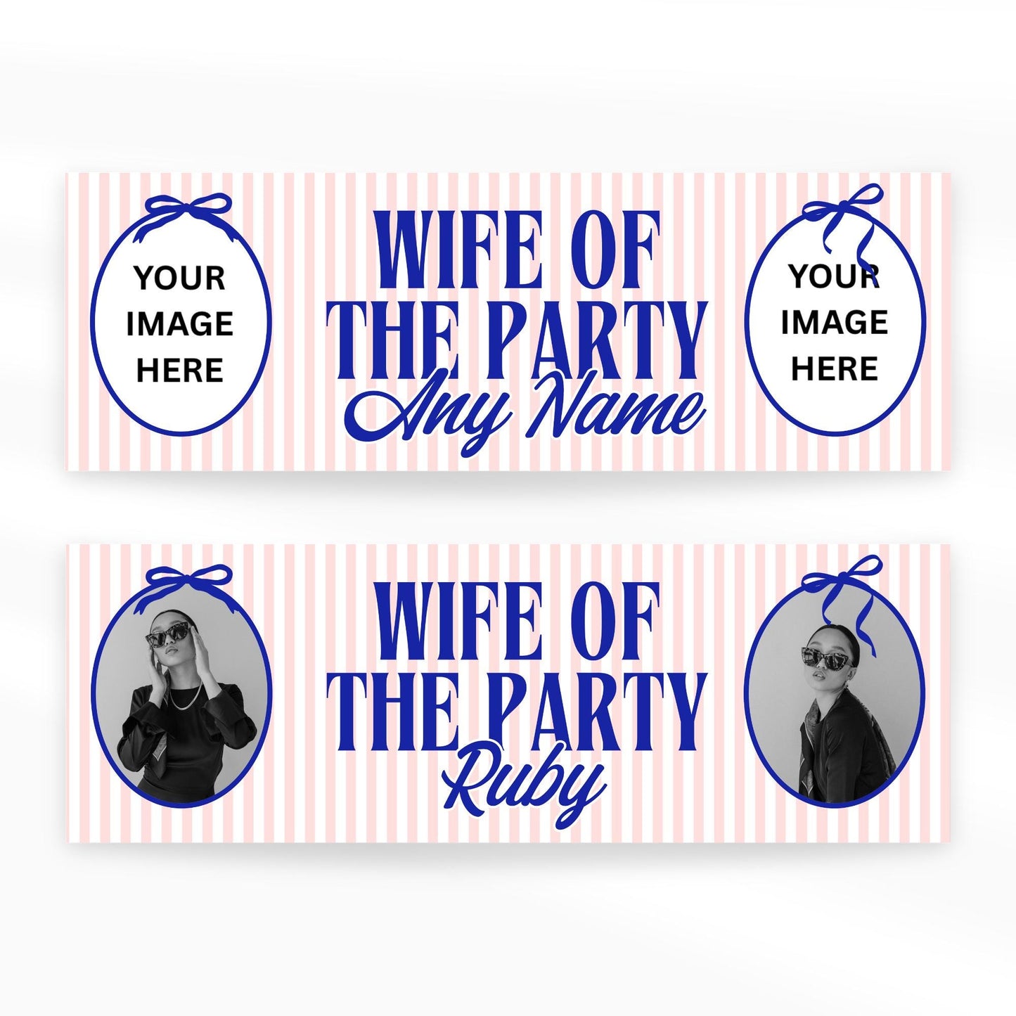 Personalised Hen Party Banner | Wife of the Party  | Custom Hen Party Photo Banner | Custom Name Bridal Shower Decor | Hen Do Sign