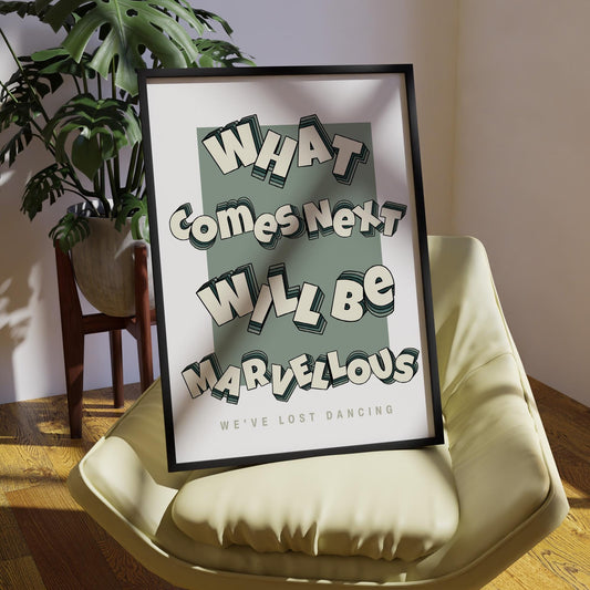 Marea Lyric-Inspired Poster | House Music Print, Song Wall Art, Vintage Bold Typography, Music Quote Home Decor Gift, Green Aesthetic