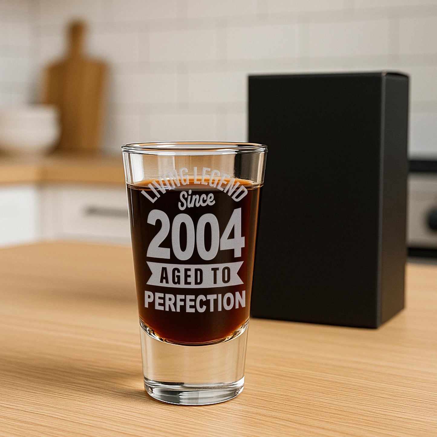 Personalised Shot Glass | Living Legend Since [Your Year]  Custom Engraved Birthday Present | Milestone Birthday Gift for Him or Her