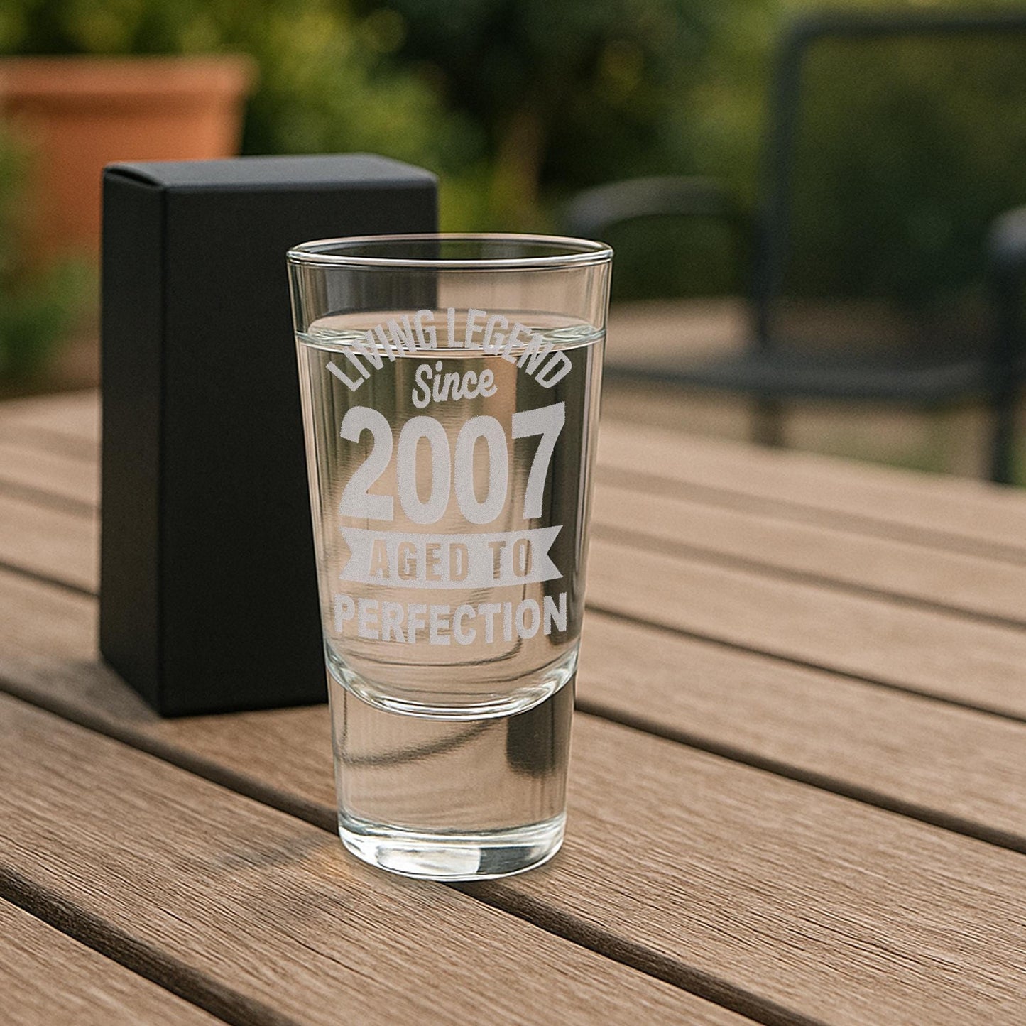 Personalised Shot Glass | Living Legend Since [Your Year]  Custom Engraved Birthday Present | Milestone Birthday Gift for Him or Her