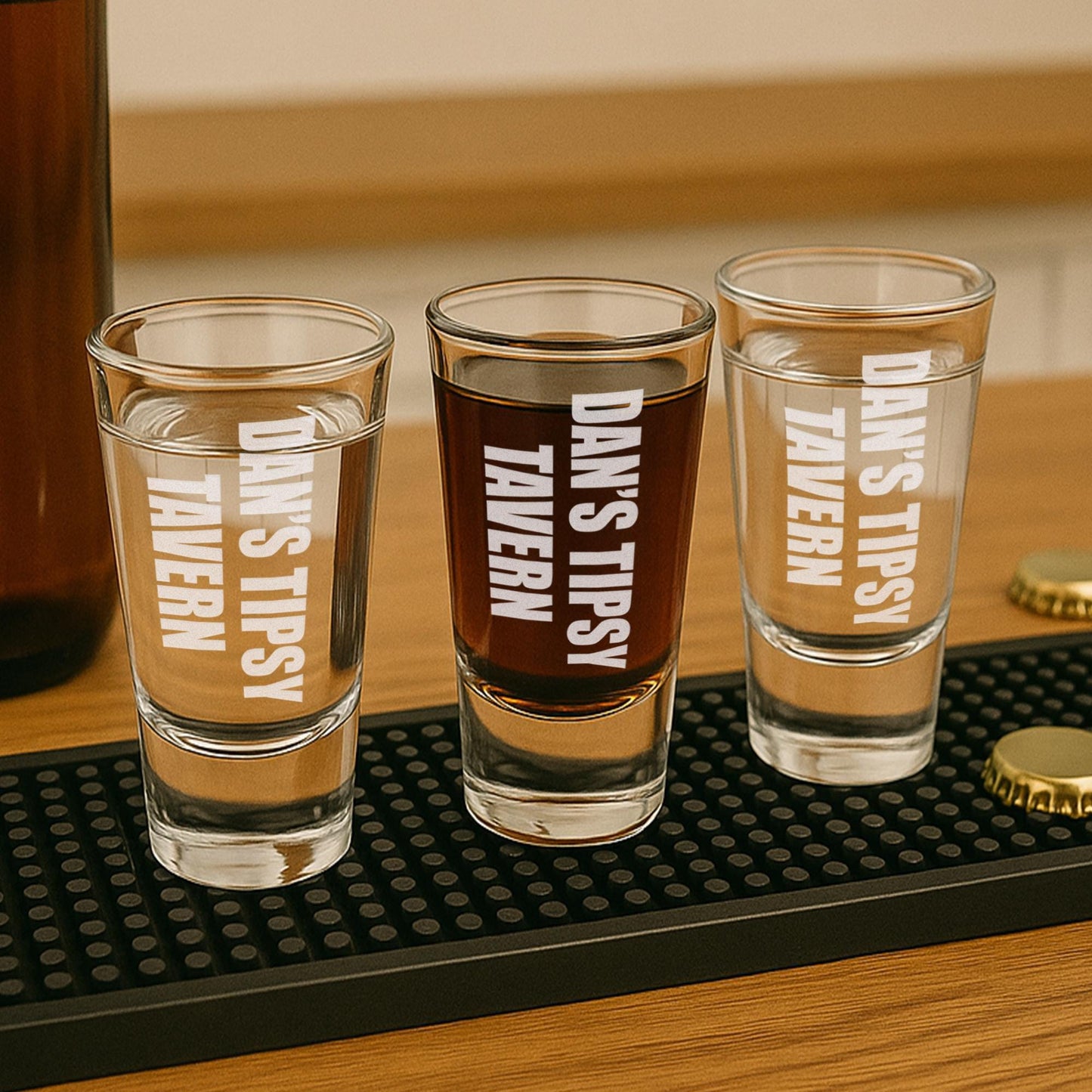 Personalised Pub Name Shot Glass  Custom Home Bar Glassware with Engraved Text | Home Bar & Pub Accessories | Gift for Him or Her