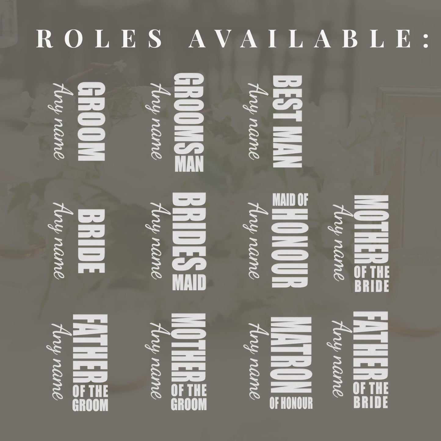 Personalised Wedding Role Shot Glass | Custom Engraved with Role & Name  Bridal Party Gift | Wedding Party Shot Glasses Keepsakes