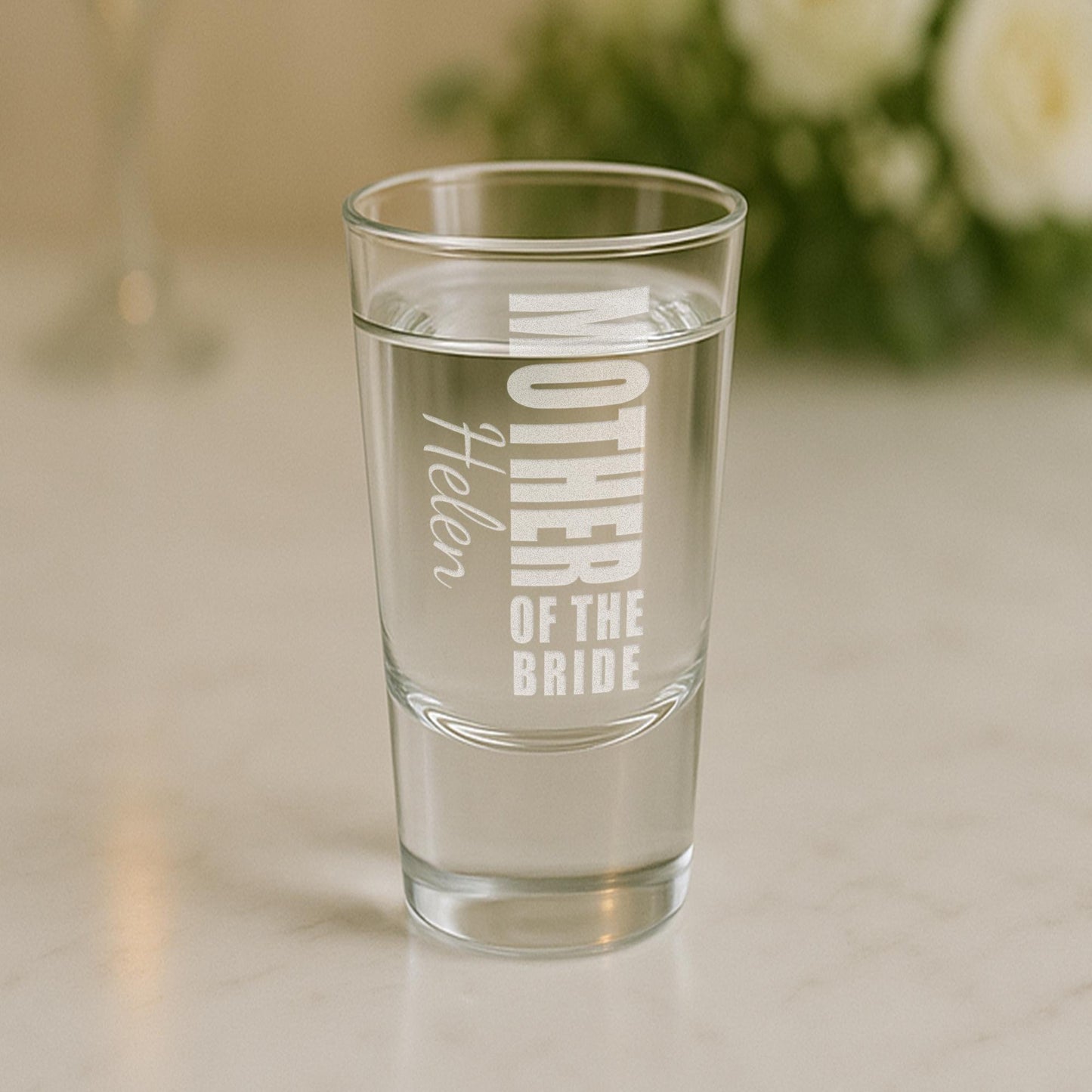 Personalised Wedding Role Shot Glass | Custom Engraved with Role & Name  Bridal Party Gift | Wedding Party Shot Glasses Keepsakes