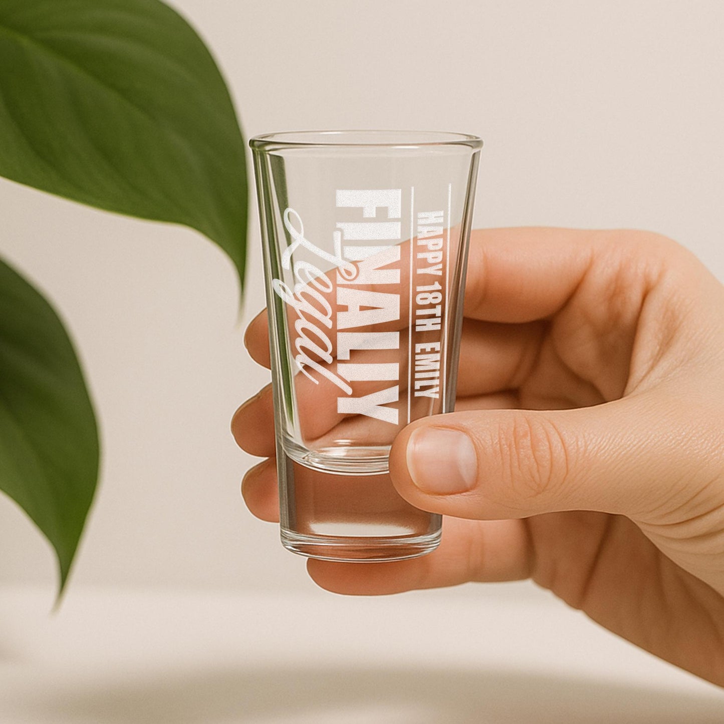 Personalised Birthday Shot Glass | Finally Legal Engraved Shot Glass | Custom 18th Birthday Gift | Milestone Birthday Gift for Him or Her