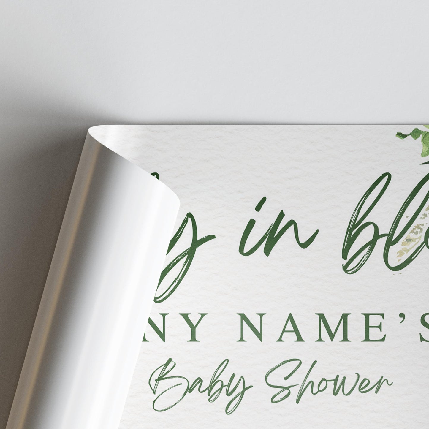 Personalised Baby Shower Banner   Custom “Baby in Bloom Baby Shower Decor | Watercolour Botanical Design | Gender Neutral Decoration