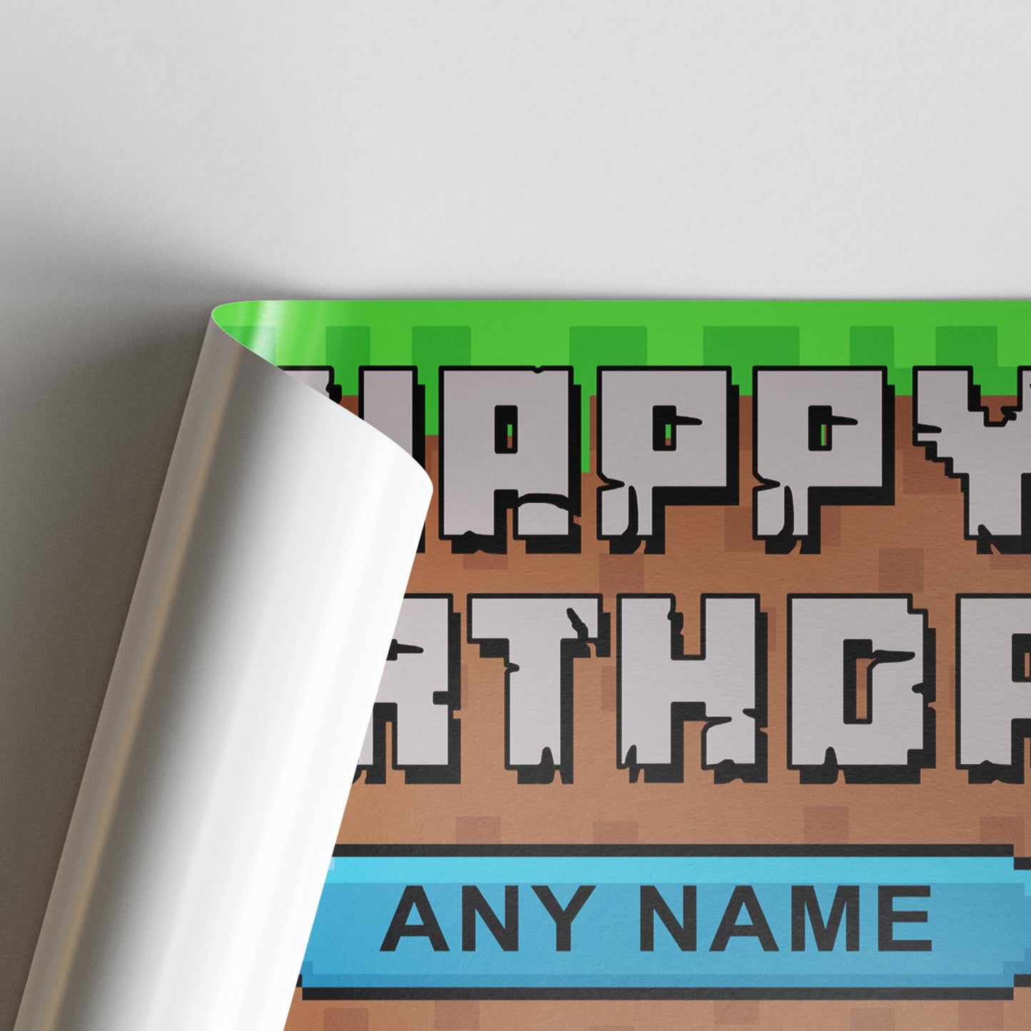 Personalised Birthday Banner - Block Game | Custom Name & Photo | Game Inspired Banner | Pixel Game | Gamer Birthday Party decor for kids