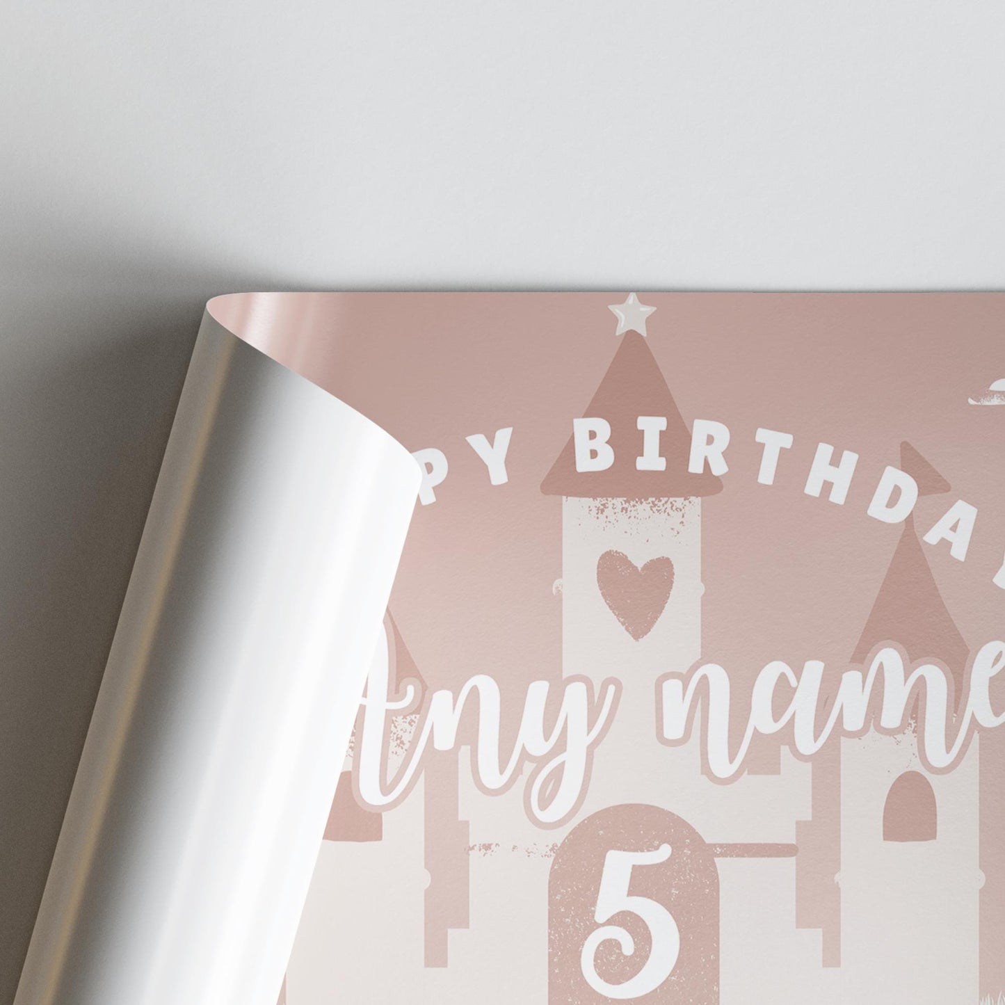 Personalised Princess Birthday Banner for Girls | Custom Name & Age Birthday Sign | Pink Party Decor | Custom Fairy Tale Birthday Banner