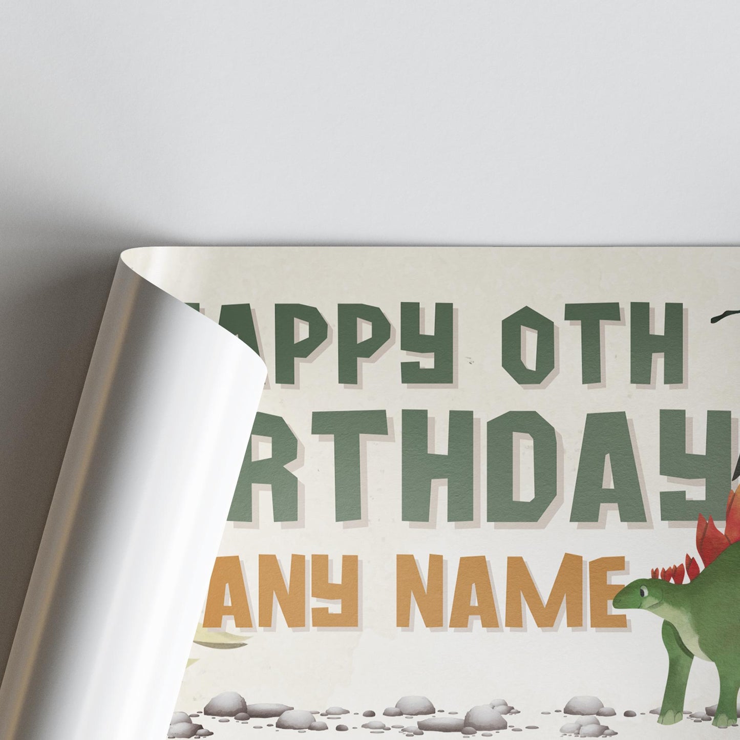 Personalised Dinosaur Birthday Banner  Custom Name & Photo | Colourful Watercolour Kids Dino Party Decoration, Birthday Banner for Boys