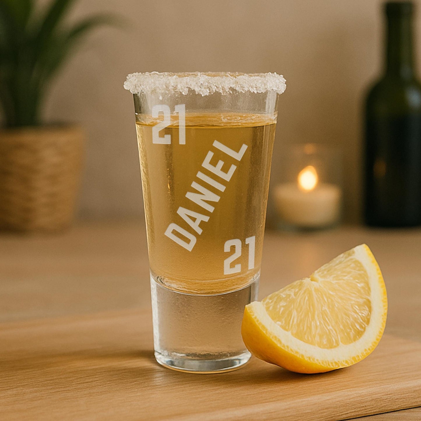 Personalised Birthday Shot Glass | Bold Block Name & Age | Custom Engraved | Milestone Birthday Gift for Him or Her | 18th or 21st