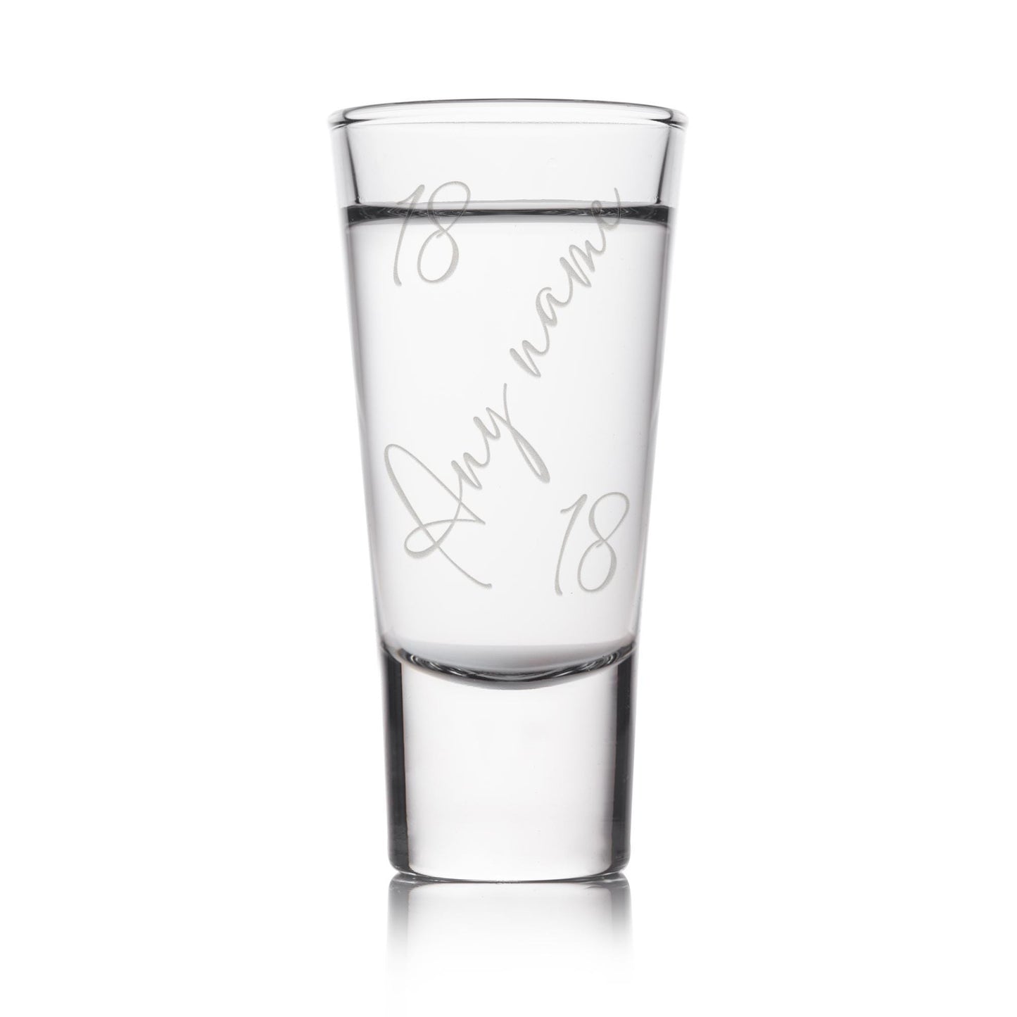 Personalised Birthday Shot Glass | Fine Script Name & Age | Custom Engraved | Milestone Birthday Gift for Him or Her | 18th or 21st