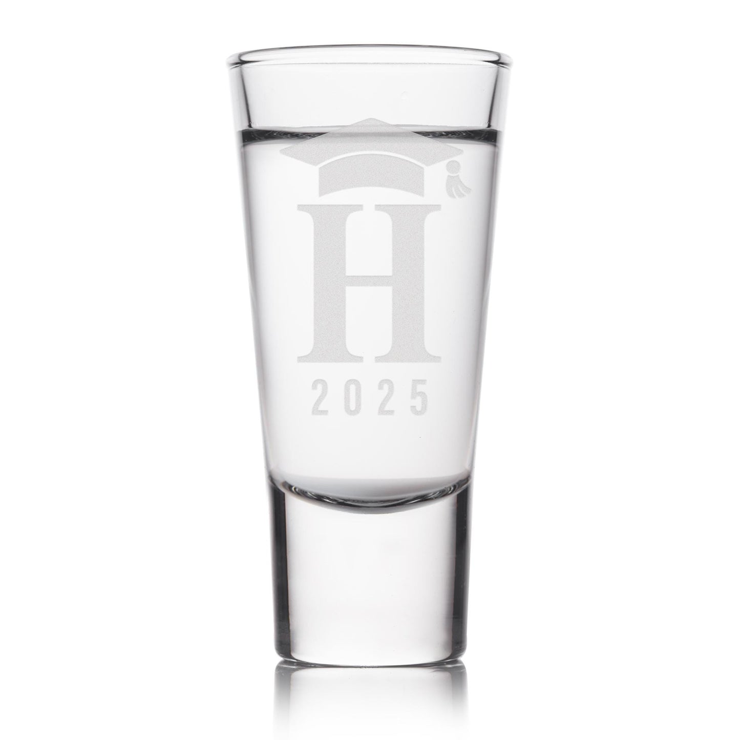 Personalised Graduation Gift - Initial & Grad Cap Shot Glass | Graduation Shot Glass | Custom Engraved Graduate Gift | Keepsake For Grads