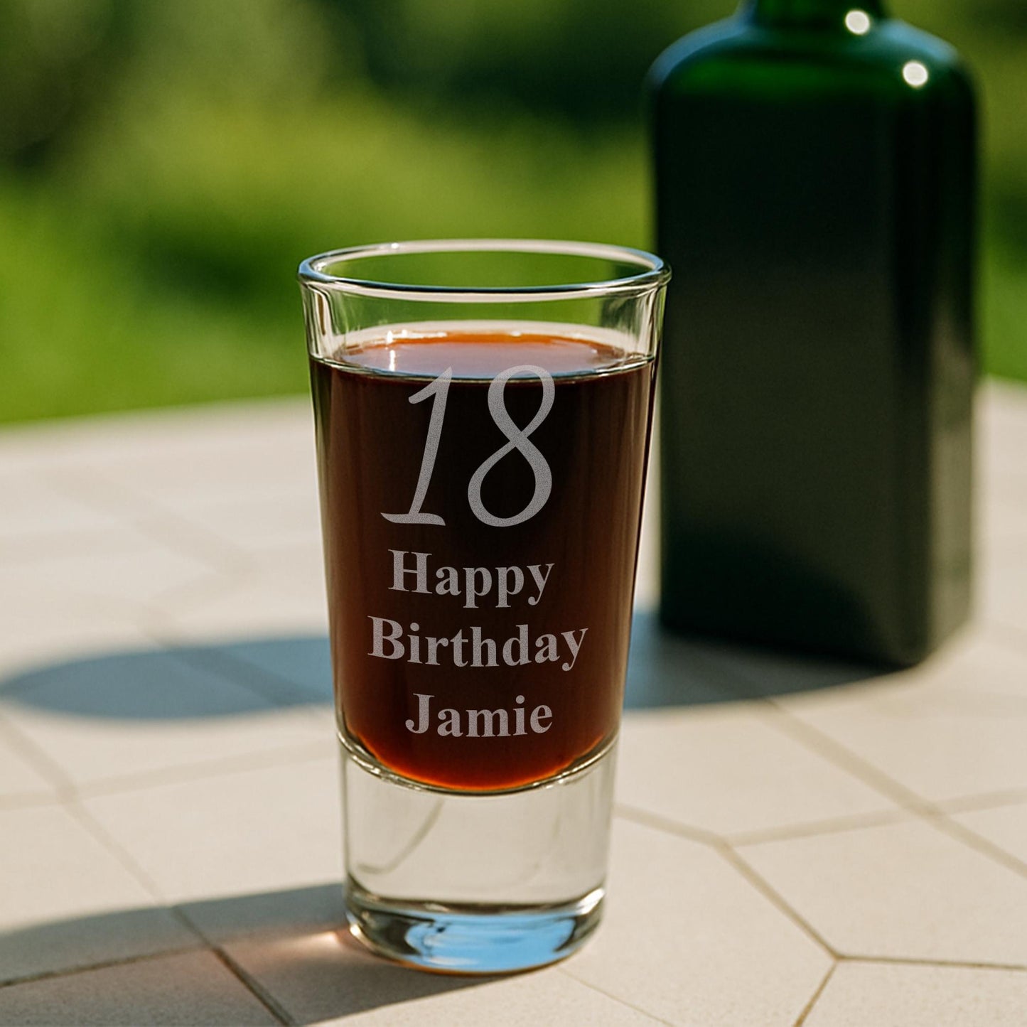 Personalised Birthday Shot Glass  Custom Engraved with Age & Name  Unique Milestone Birthday Gift for Him or Her