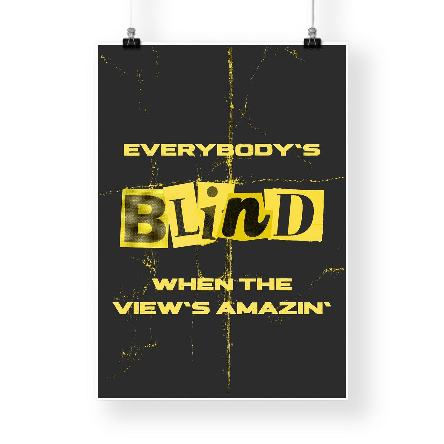 Everybody's Blind Poster - Cut Out: Rap Song-Inspired Print | Wall Art For Music Lover | Stay | Typography Lyric Quote | Modern Home Decor