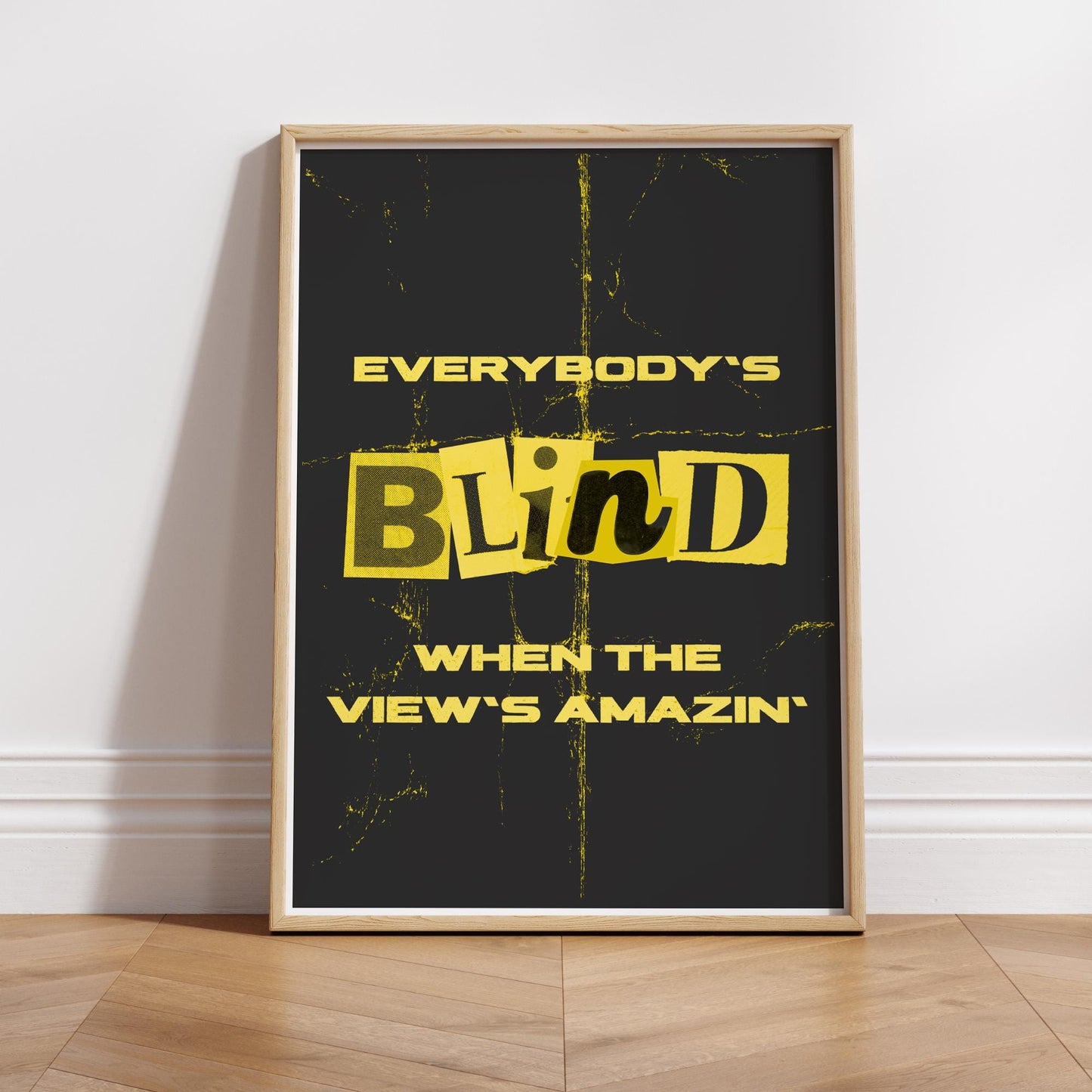Everybody's Blind Poster - Cut Out: Rap Song-Inspired Print | Wall Art For Music Lover | Stay | Typography Lyric Quote | Modern Home Decor