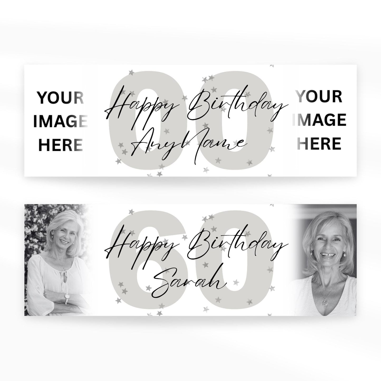 Personalised Birthday Banner  Large Number & Photo Design | Custom Birthday Decor For Him or Her |  Picture Banner