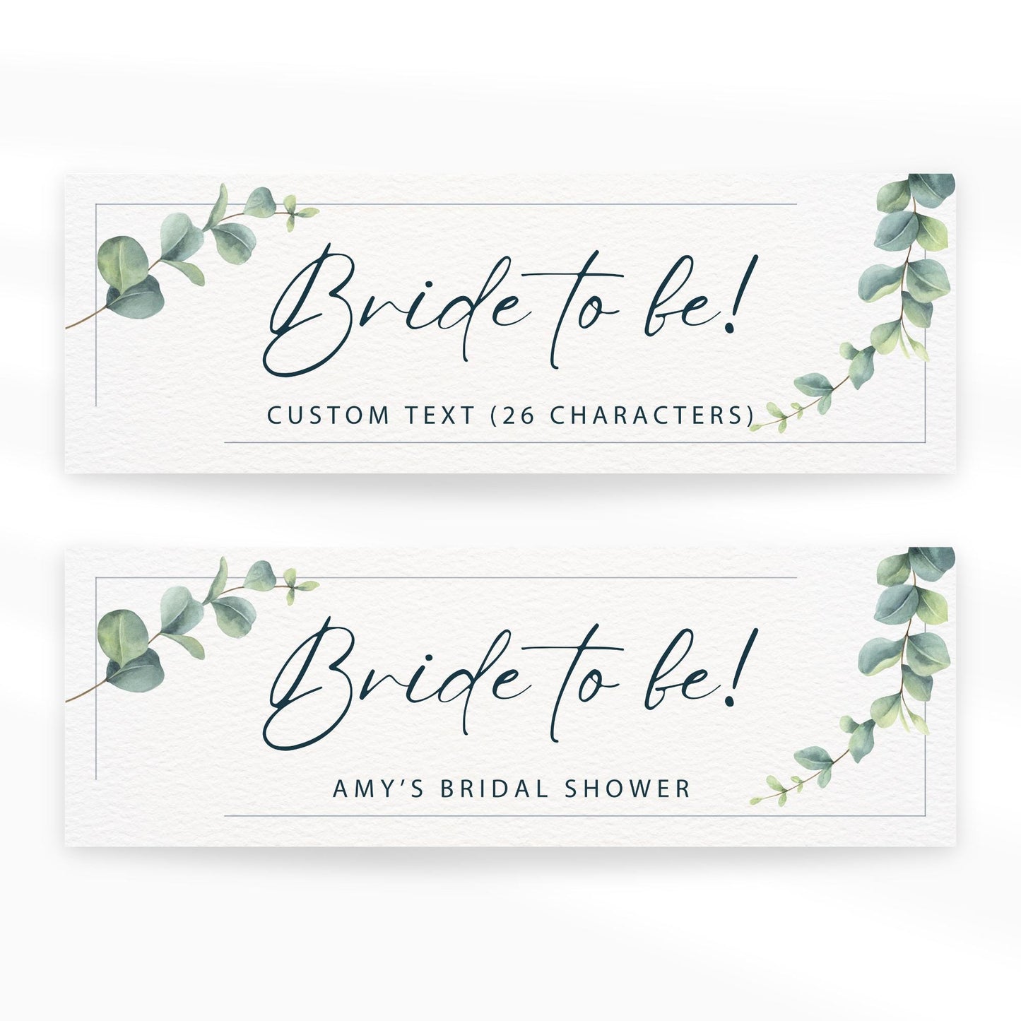 Personalised Hen Party Decoration - Bride To Be Eucalyptus Banner | Watercolour Style | Elegant Custom Hen Do or Bridal Shower Decor